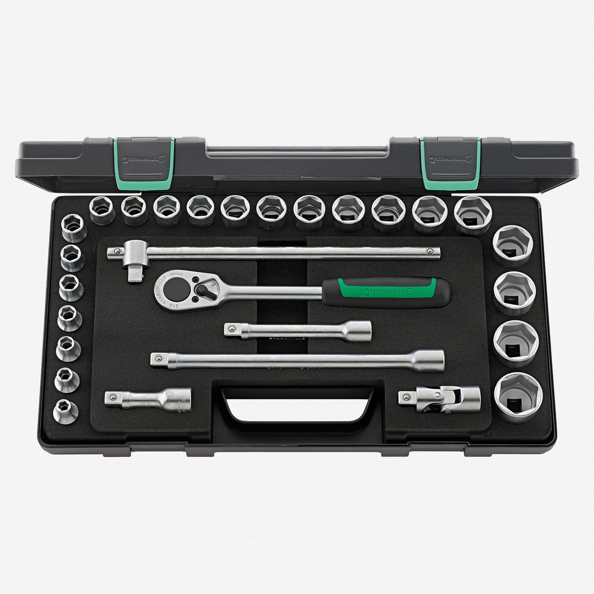 Stahlwille 52/22/6 Socket Set, 1/2" Drive, Metric, 6-Point, 28 Pieces - ST96031409 - KC Tool