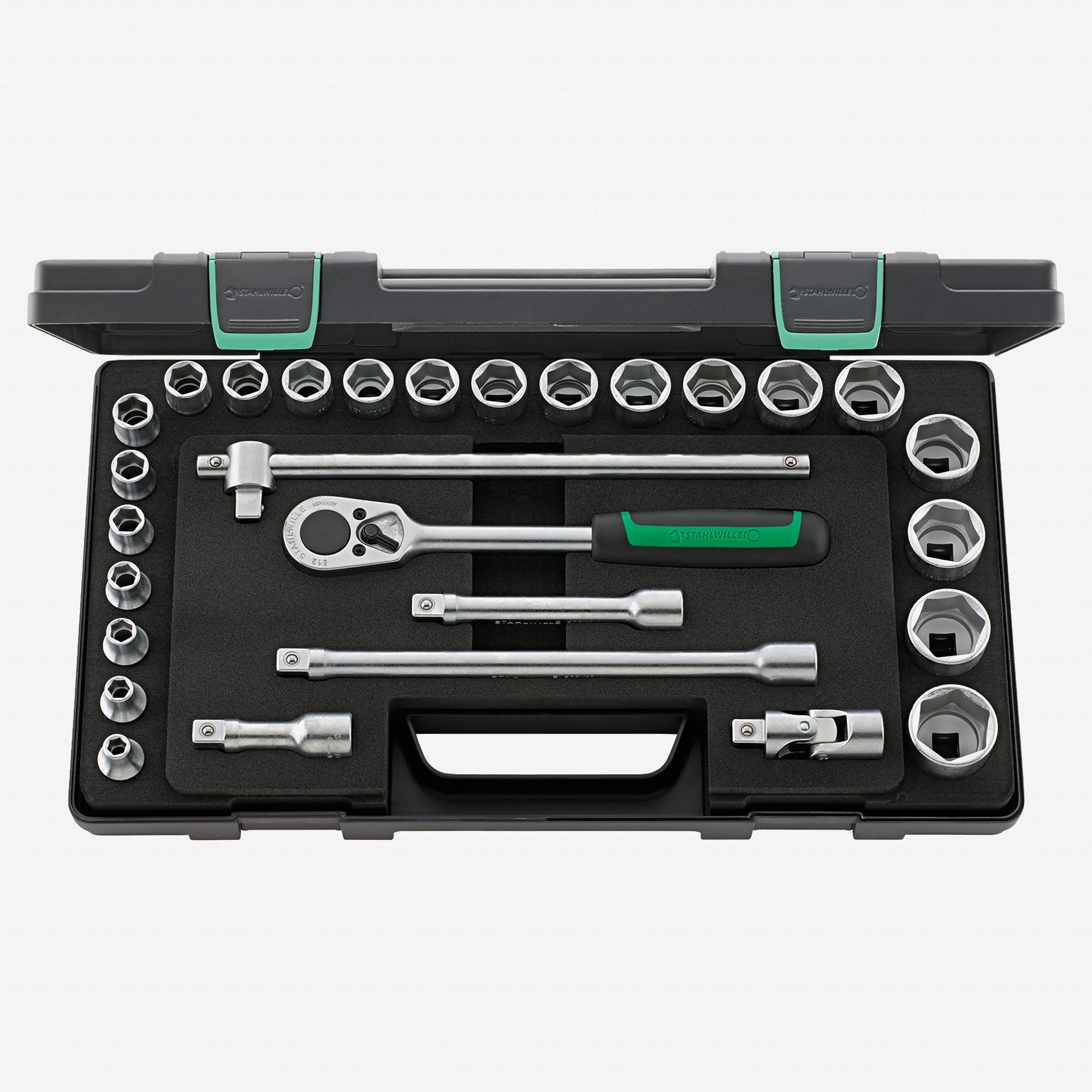 Stahlwille 52/22/6 Socket Set, 1/2" Drive, Metric, 6-Point, 28 Pieces - ST96031409 - KC Tool