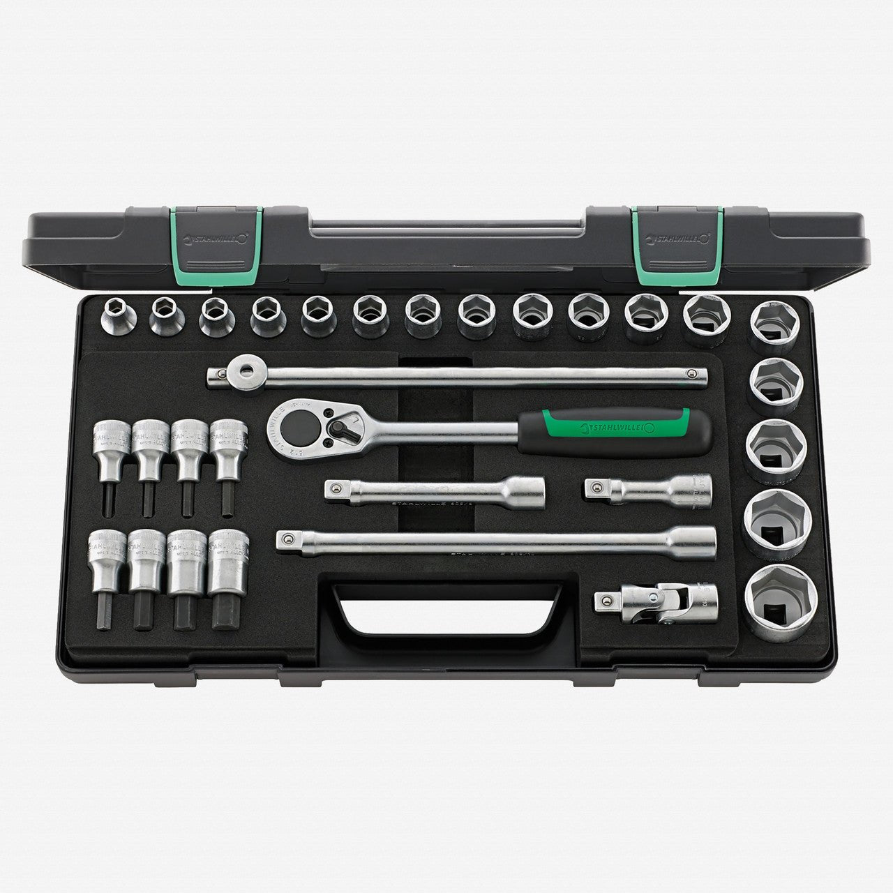 Stahlwille 52/54/25/6 Socket Set, 1/2" Drive, Metric, 8 - 32mm, 6 - Point, 31 Pieces - ST96031239 - KC Tool