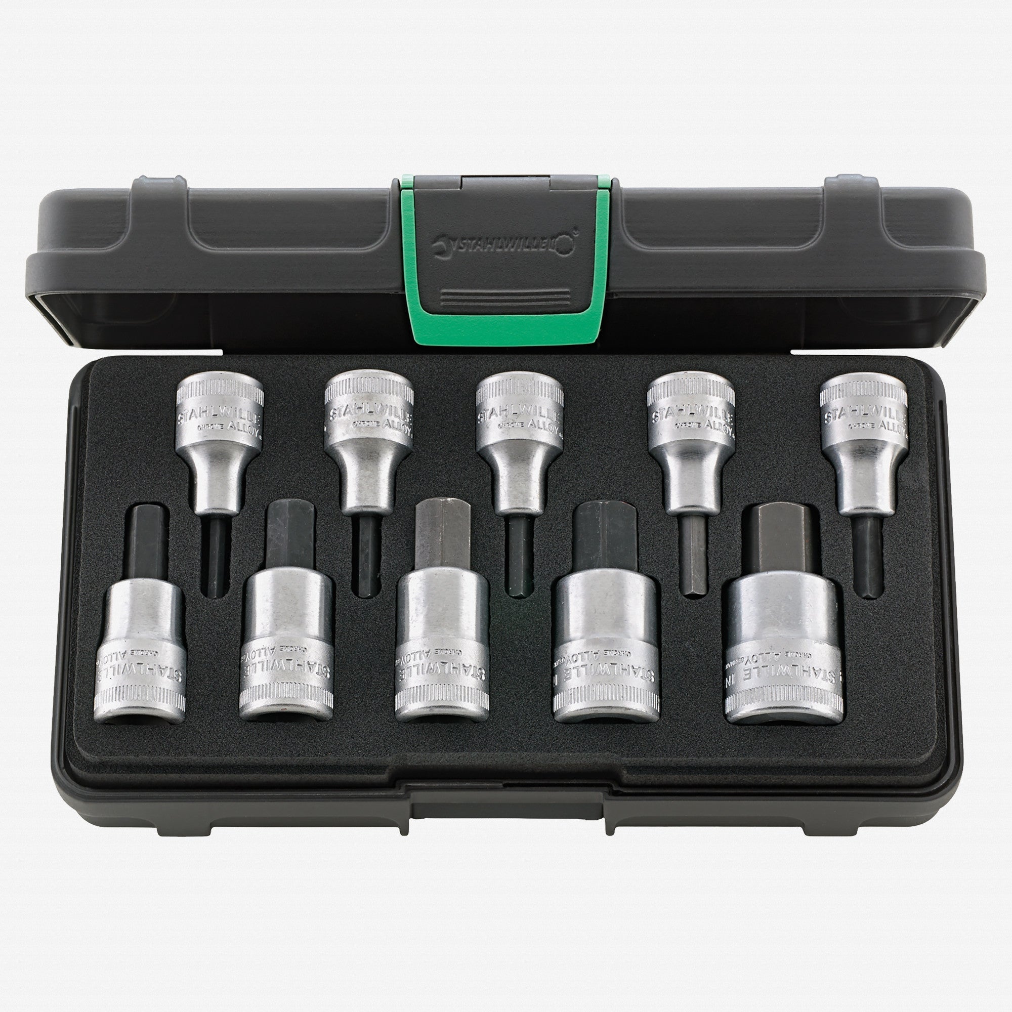 Stahlwille 54/10 1/2" Inside Hex Socket Set, 1/2" Drive, Metric, 4-19mm, 10 Pieces - ST96031508 - KC Tool