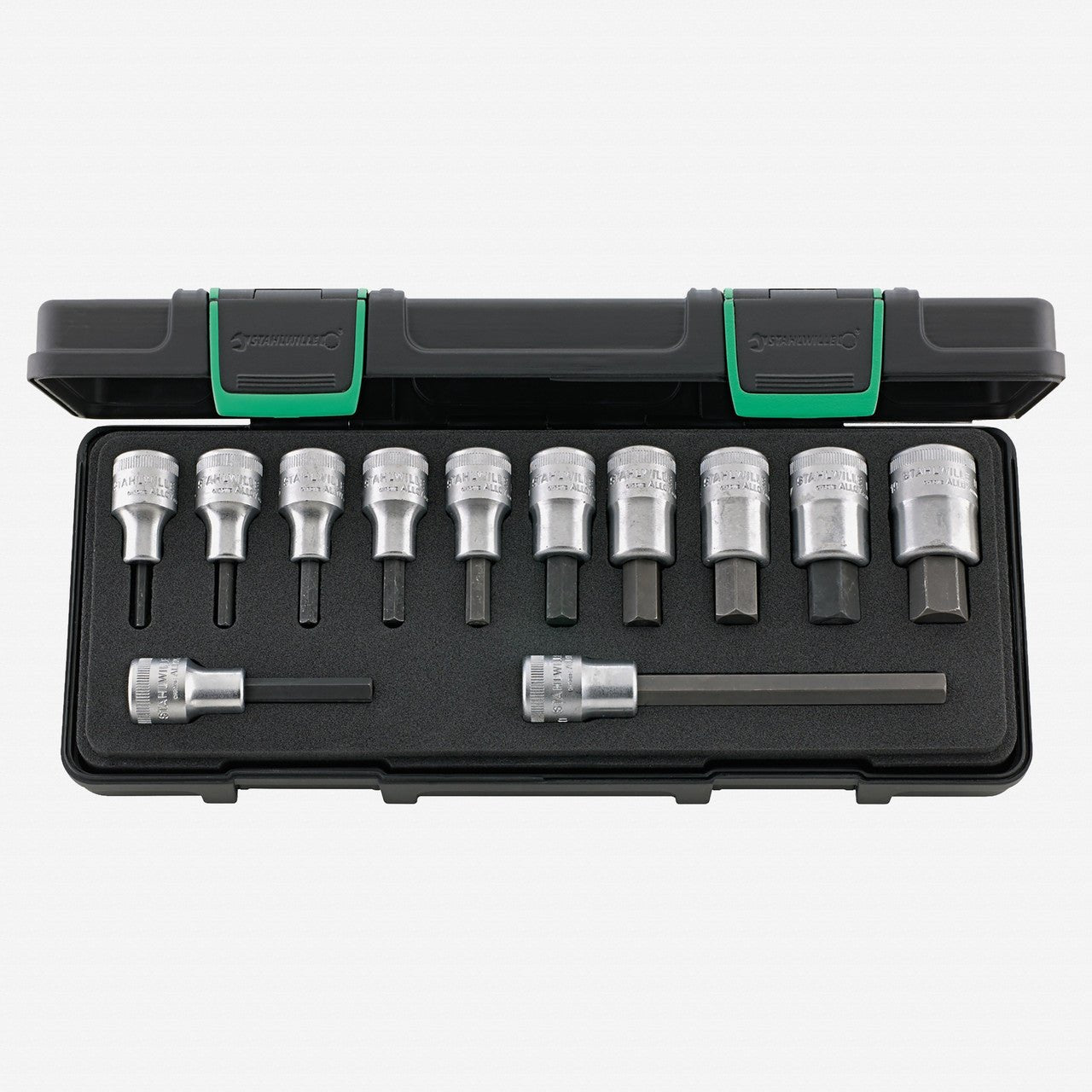 Stahlwille 54/12 1/2" Inside Hex Socket Set, 1/2" Drive, Metric, 4 - 19mm, 12 Pieces - ST96031503 - KC Tool
