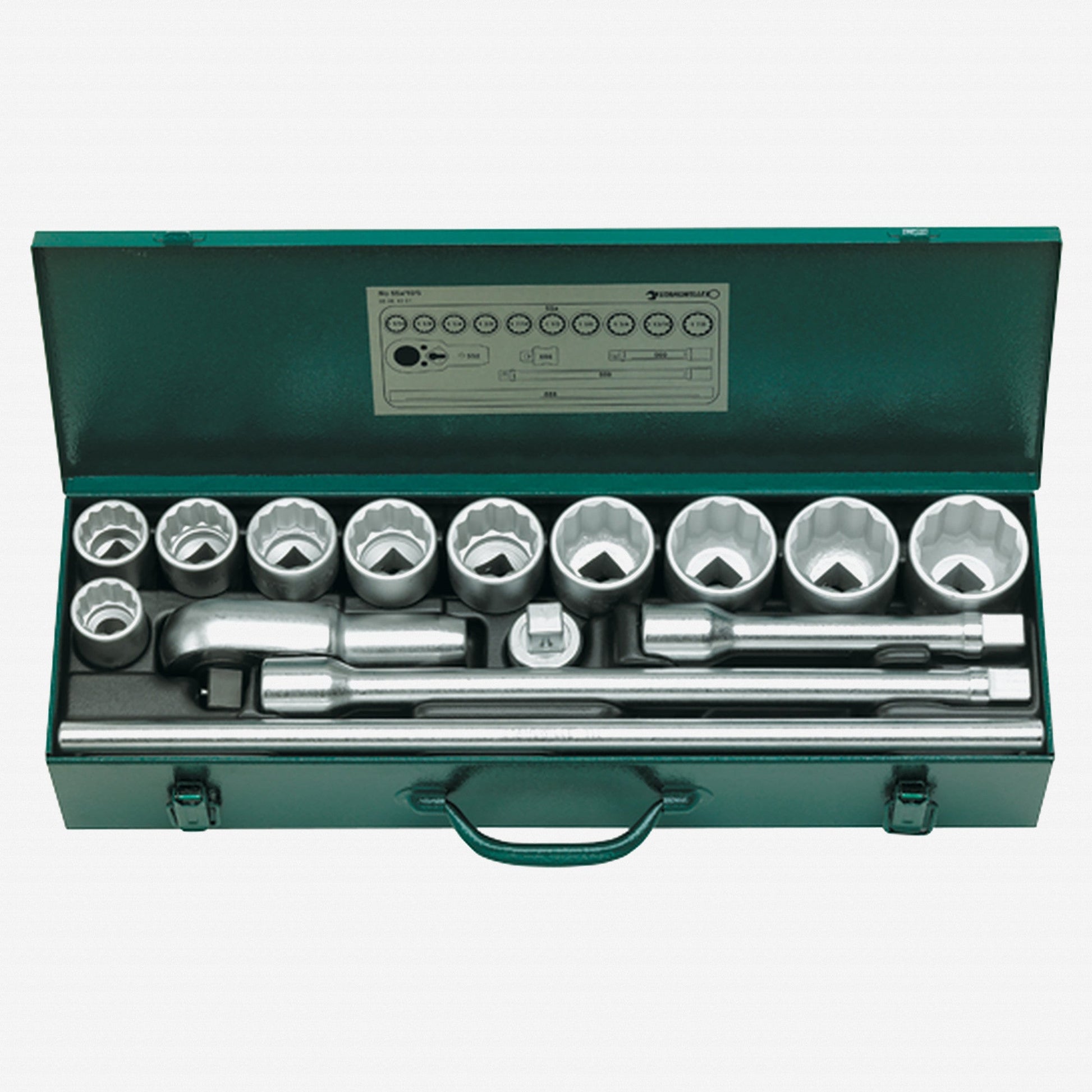 Stahlwille 55a/10/5 Socket Set, 3/4" Drive, SAE, 1 1/16 - 1 7/8, 12-Point, 15 Pieces - ST96054101 - KC Tool