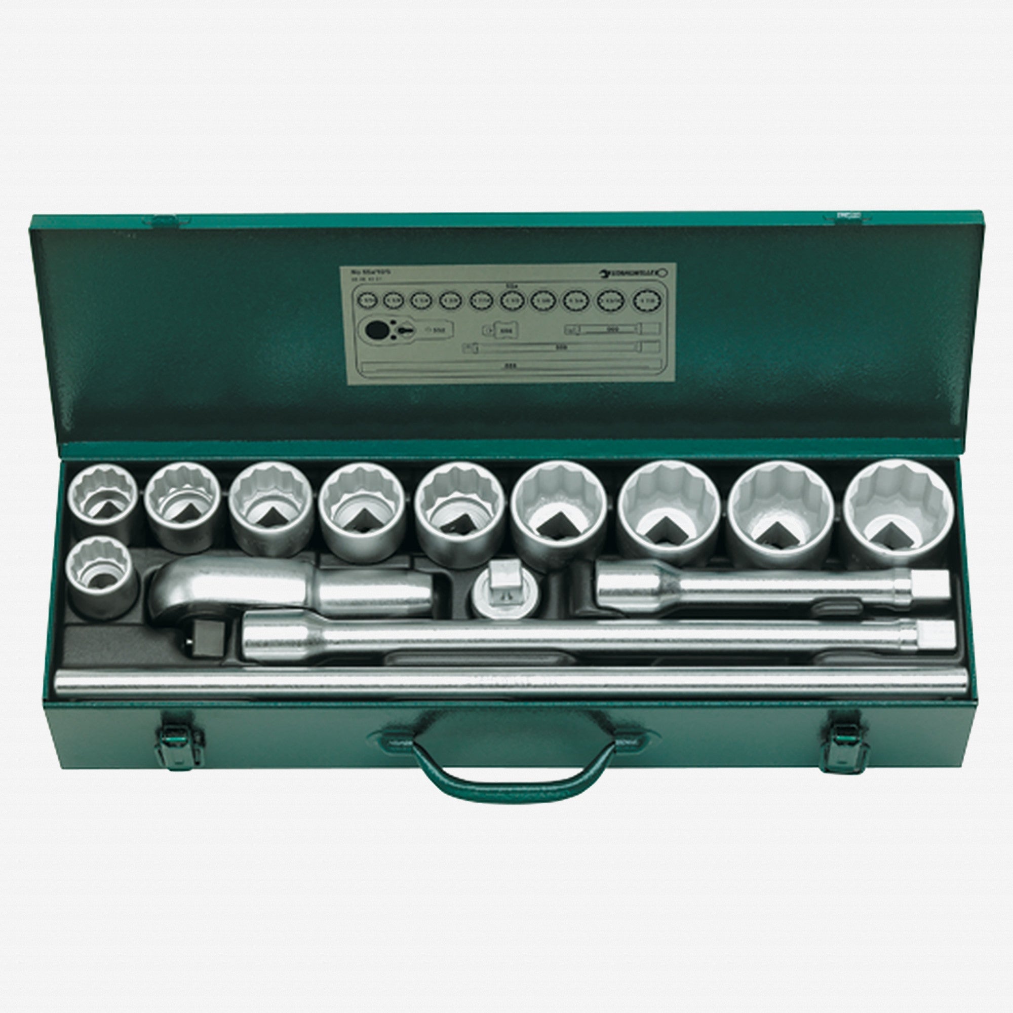 Stahlwille 55a/10/5 Socket Set, 3/4" Drive, SAE, 1 1/16 - 1 7/8, 12-Point, 15 Pieces - ST96054101 - KC Tool