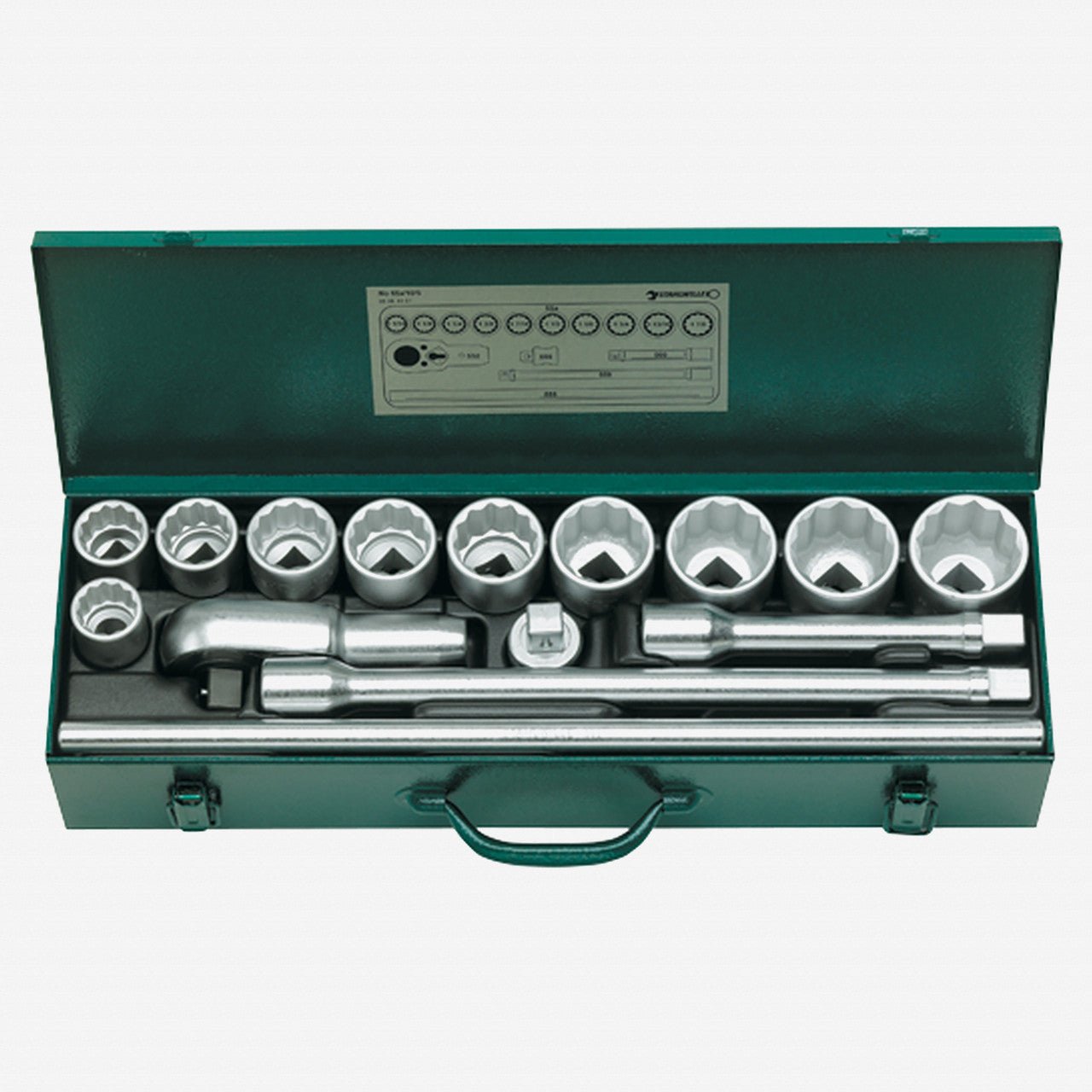 Stahlwille 55a/10/5 Socket Set, 3/4" Drive, SAE, 1 1/16 - 1 7/8, 12 - Point, 15 Pieces - ST96054101 - KC Tool
