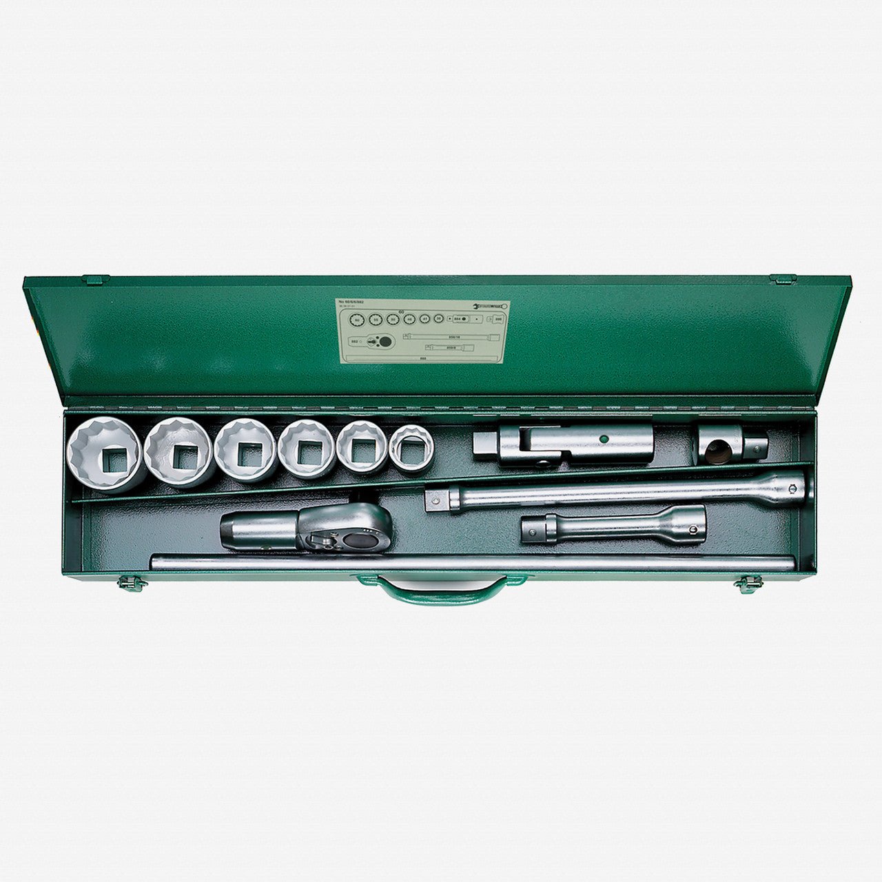 Stahlwille 60/6/6/882 Socket Set, 1" Drive, Metric, 36 - 60 mm, 12 - Point, 12 Pieces - ST96060101 - KC Tool