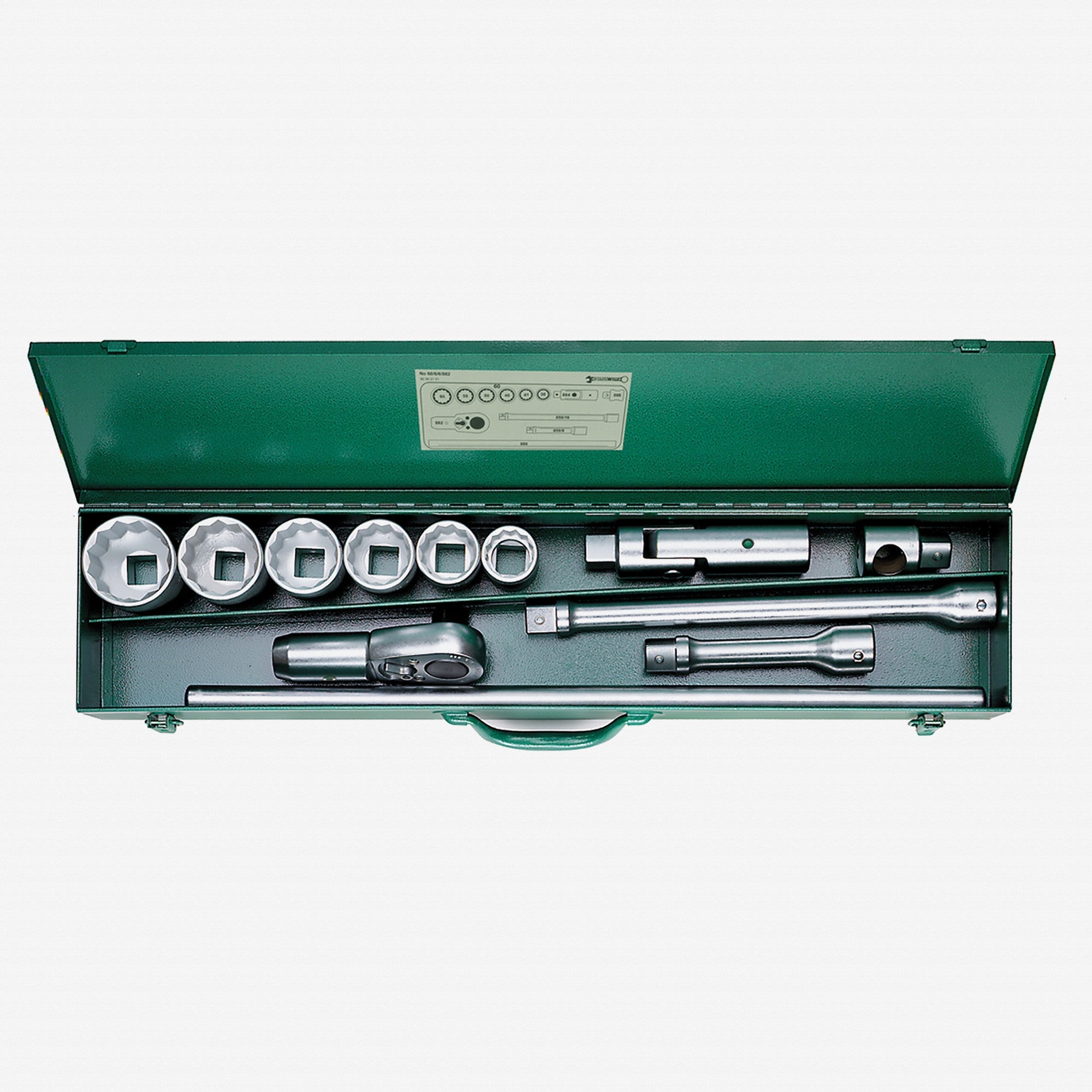 Stahlwille 60/6/6/882 Socket Set, 1" Drive, Metric, 36 - 60 mm, 12-Point, 12 Pieces - ST96060101 - KC Tool