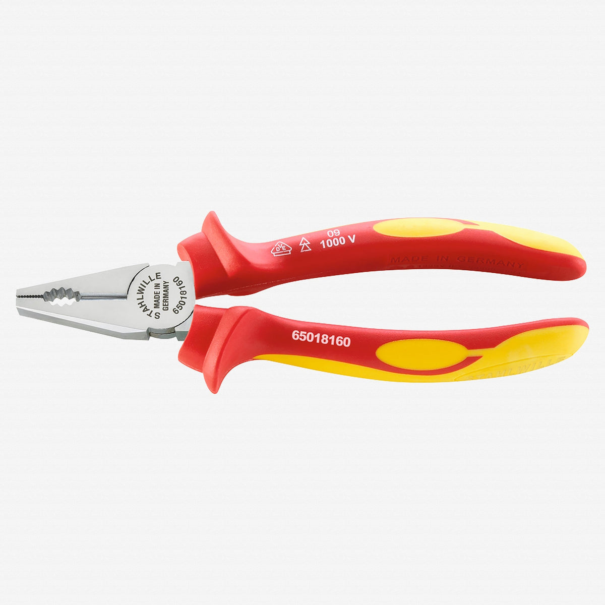 Stahlwille 6501 VDE combination pliers, 160 mm - Dip-coated - ST65017160 - KC Tool