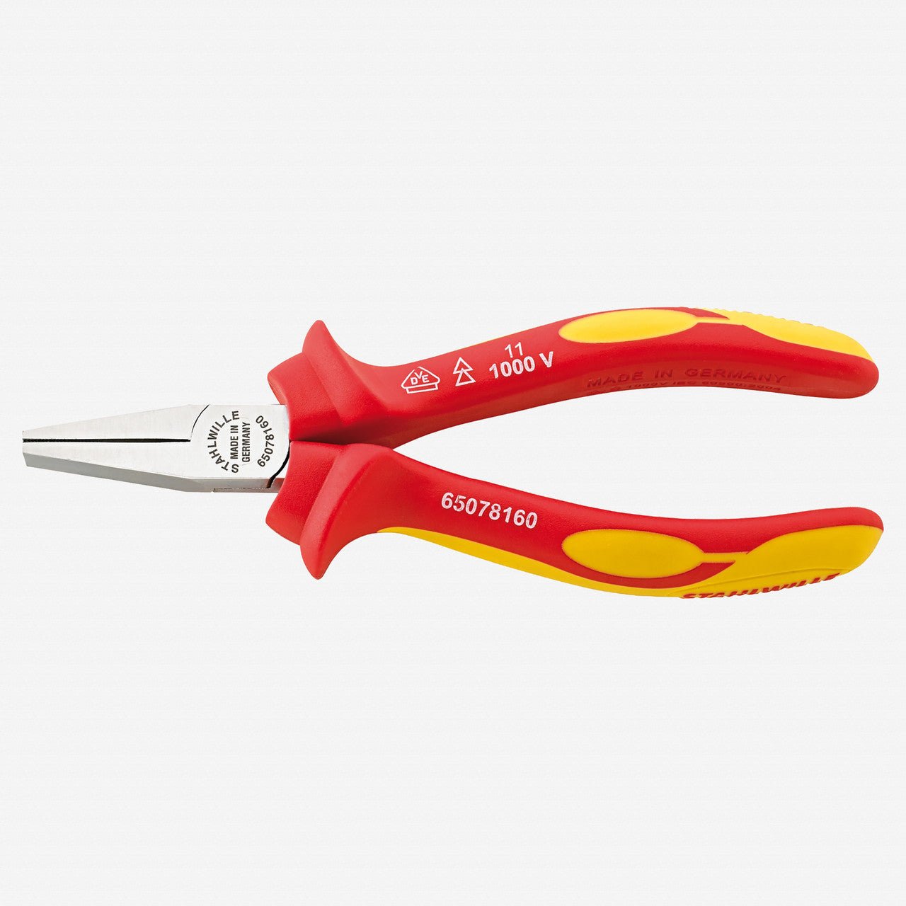 Stahlwille 6507 VDE flat nose pliers, short, 160 mm - ST65078160 - KC Tool