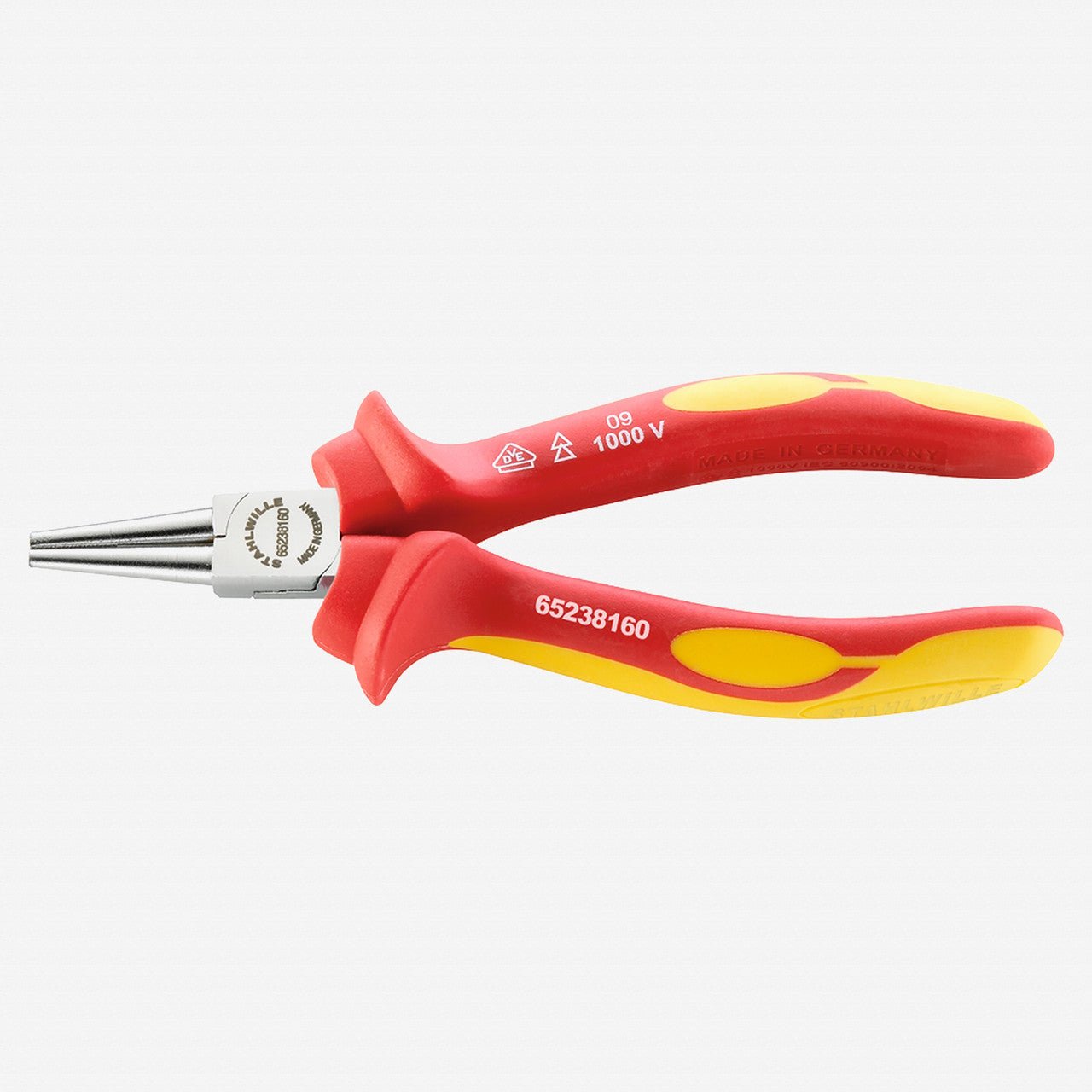Stahlwille 6523 VDE round nose pliers, short, 160 mm - ST65238160 - KC Tool