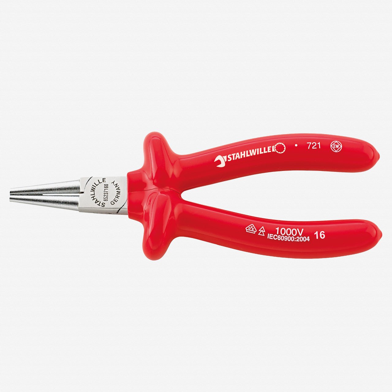 Stahlwille 6523 VDE round nose pliers, short, 160 mm - Dip - coated - ST65237160 - KC Tool