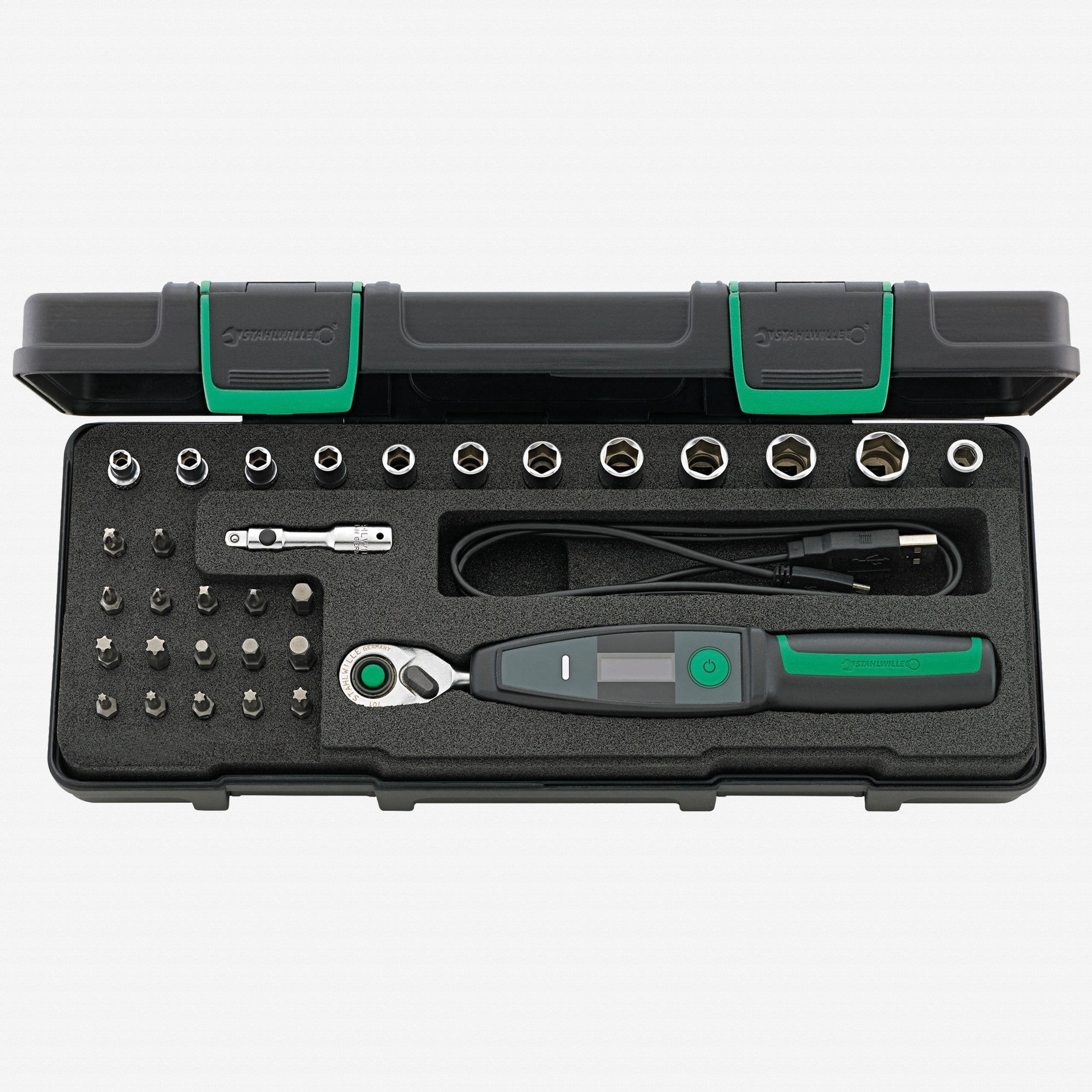 Stahlwille 701/32/1 Torque Wrench Set with SENSOTORK, 33 Pieces, 1/4" Drive, 1 - 20 Nm - ST96090005 - KC Tool