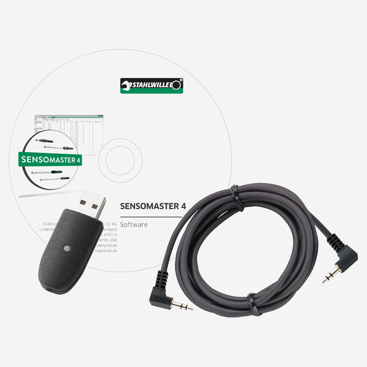 Stahlwille 7759 - 5 USB Adapter, Jack Plug Cable (1.5 m), and SENSOMASTER 4 Software - ST96583630 - KC Tool