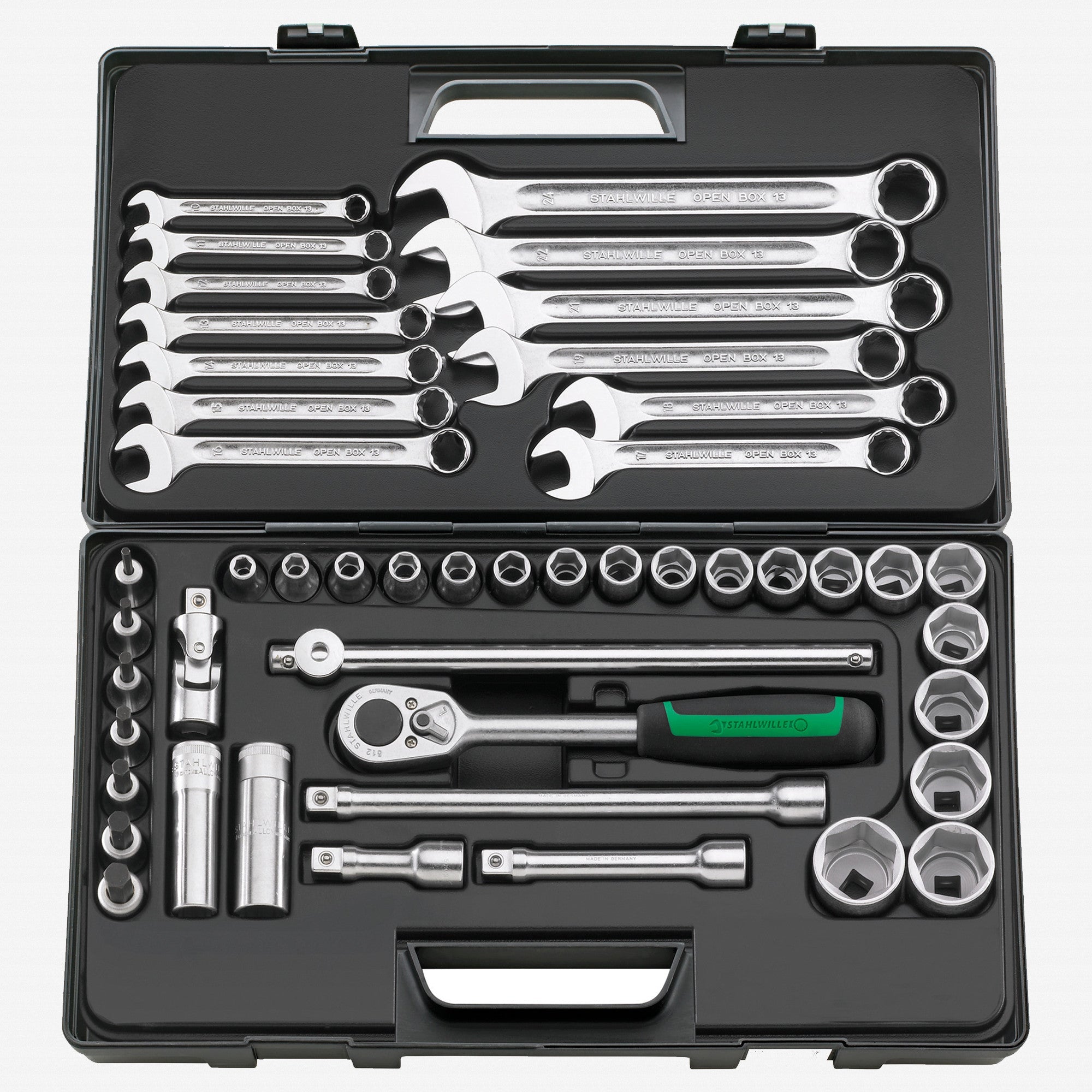 Stahlwille 876 Socket and Wrench Set, 1/2" Drive, Metric, 8 - 34 mm, 6-Point, 47 Pieces - ST96032301 - KC Tool