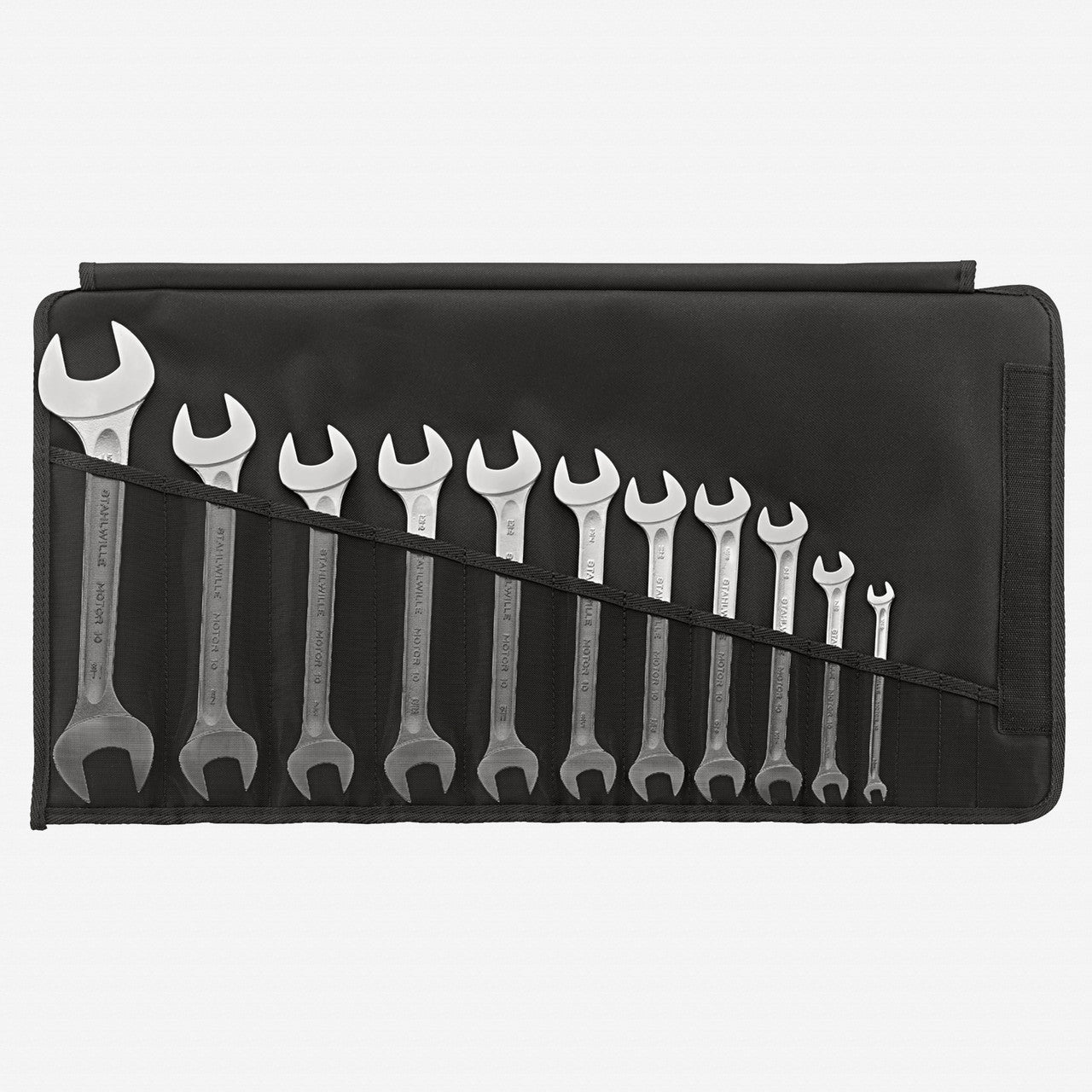 Stahlwille MOTOR 10a/11 Double Open - Ended Spanner Set, SAE, 1/4" - 1 5/16", 11 Pieces - ST96404307 - KC Tool