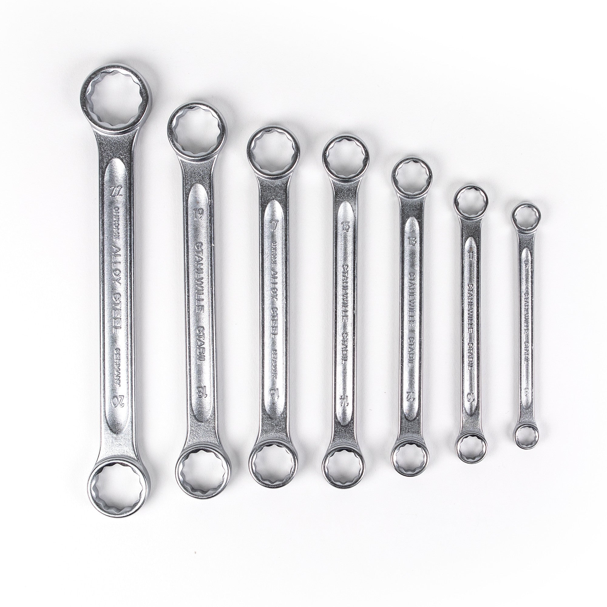 Stahlwille STABIL 21/7 Double-ended Ring Spanner Set, Metric, 8 - 22 mm, 7 Pieces - ST96410503 - KC Tool