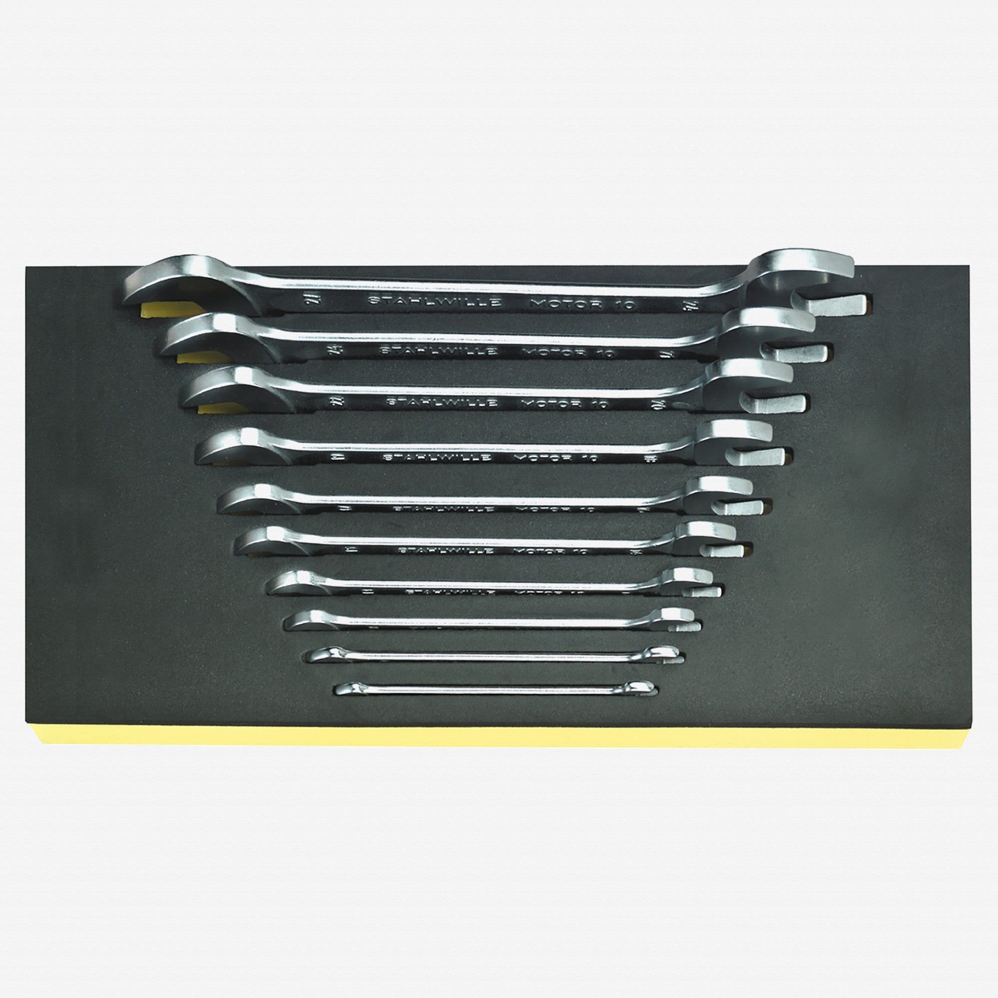 Stahlwille TCS 10/10, 6x7-24x27 mm Double Open End Wrench Set in TCS Inlay, 10 Pieces - ST96838187 - KC Tool