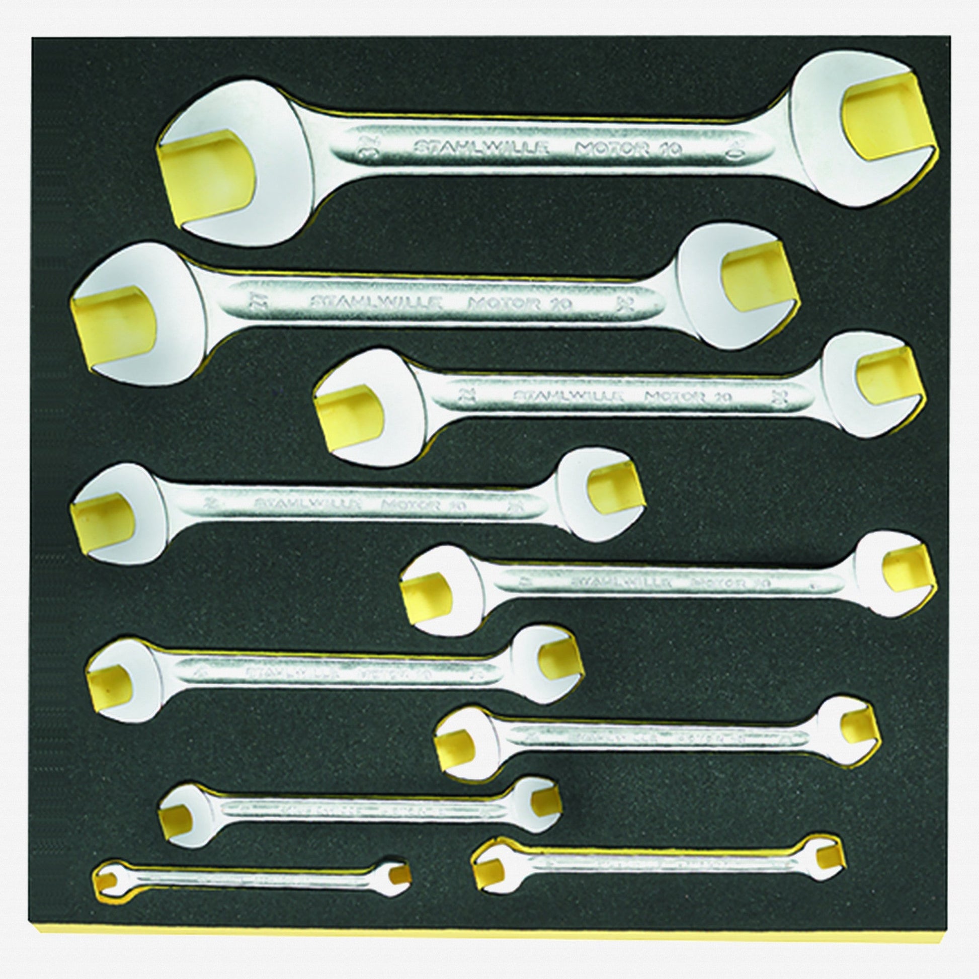 Stahlwille TCS 10/10, 6x7-30x32 mm Double Open End Wrench Set in TCS Inlay, 10 Pieces - ST96838182 - KC Tool