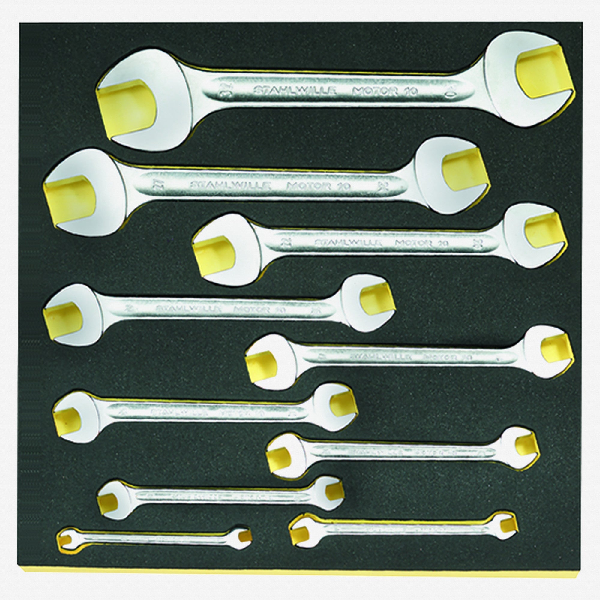 Stahlwille TCS 10/10, 6x7-30x32 mm Double Open End Wrench Set in TCS Inlay, 10 Pieces - ST96838182 - KC Tool