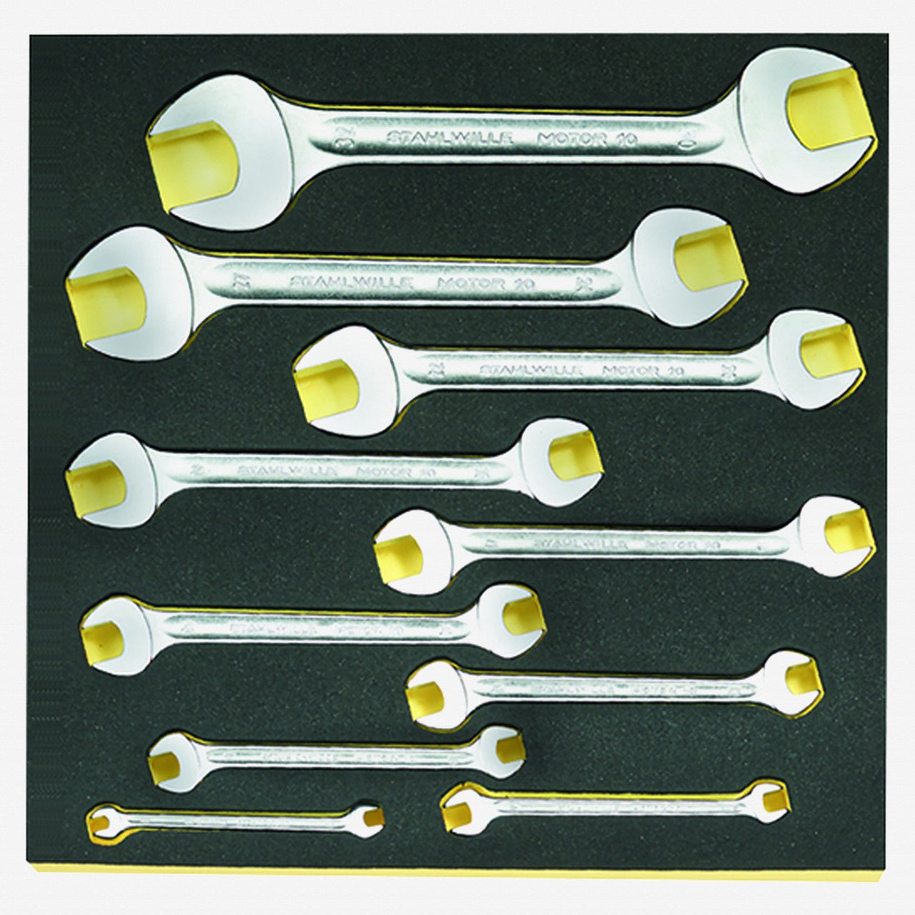 Stahlwille TCS 10/10, 6x7 - 30x32 mm Double Open End Wrench Set in TCS Inlay, 10 Pieces - ST96838182 - KC Tool