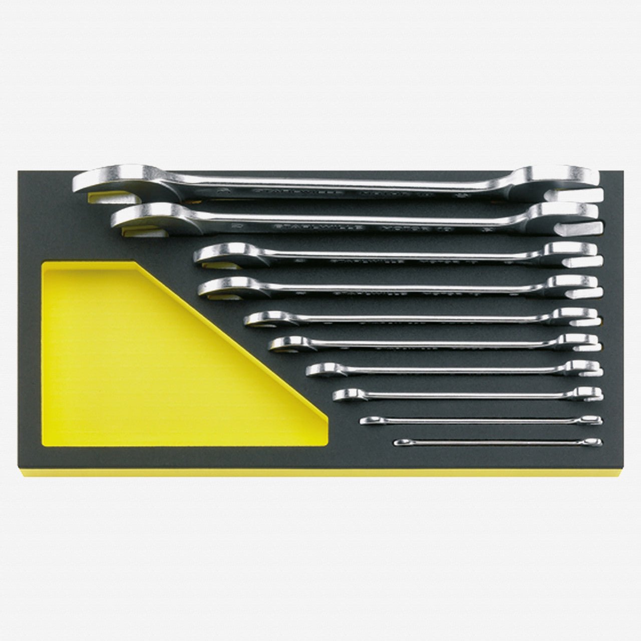 Stahlwille TCS 10/10, 6x7 - 30x32 mm MF Double Open End Wrench Set in TCS Inlay, 10 Pieces - ST96830353 - KC Tool