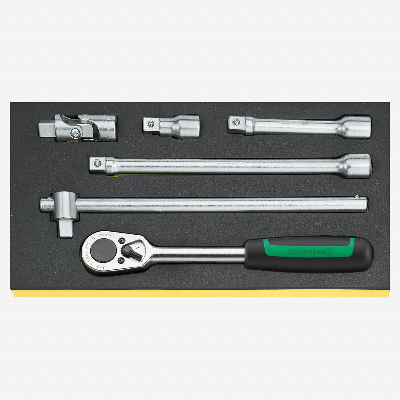 Stahlwille TCS 1/2 - 512/6 1/2" Ratchet and Accessories in TCS Inlay - ST96838175 - KC Tool
