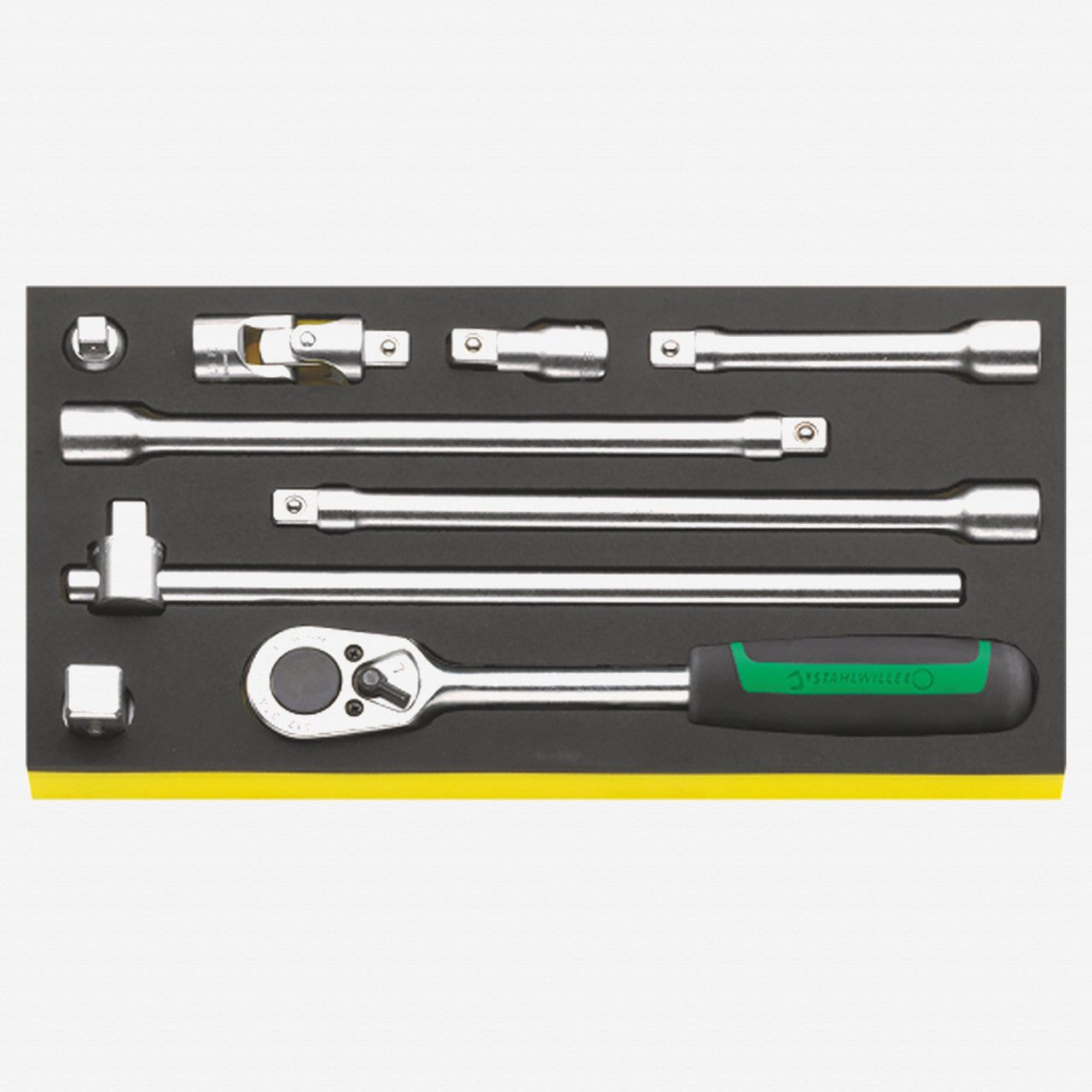 Stahlwille TCS 1/2 - 512/9 1/2" Ratchet and Accessories in TCS Inlay - ST96830603 - KC Tool