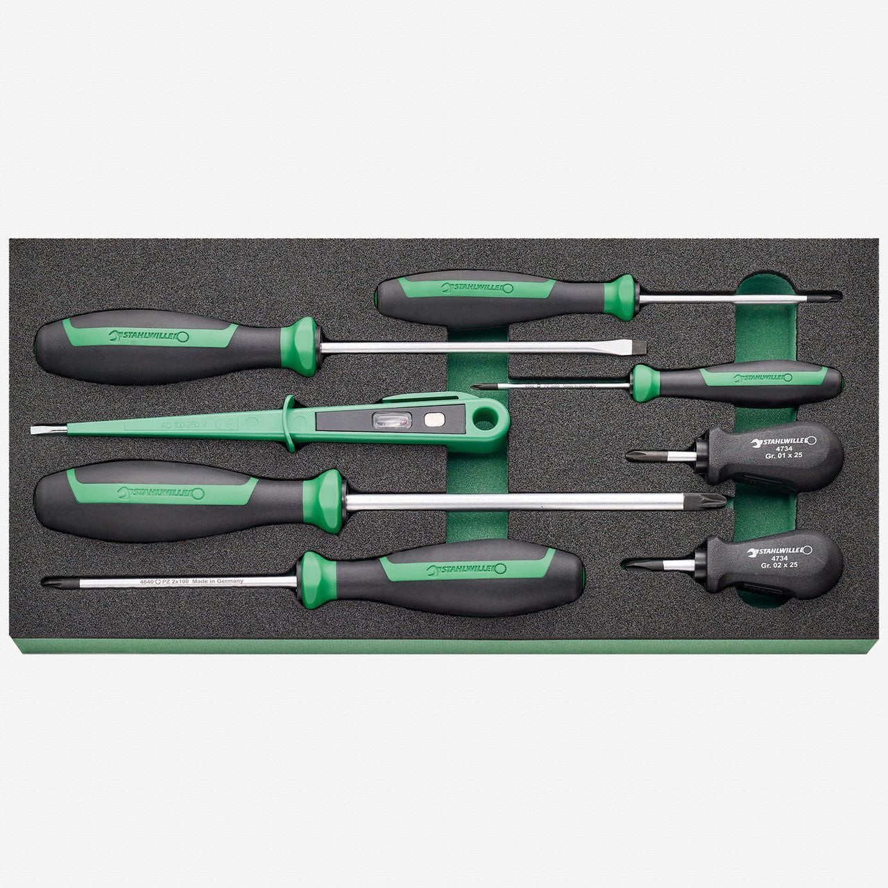 Stahlwille TCS 12 821/8 Screwdriver Set in Foam Tray, 9 Pieces - ST96830275 - KC Tool