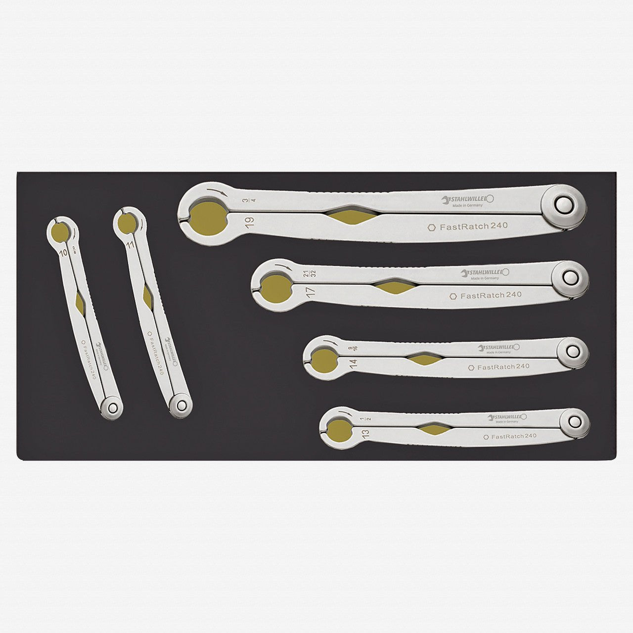 Stahlwille TCS 240/6 FastRatch Ratcheting Wrenches in TCS Inlay, 6 Pieces - ST96838774 - KC Tool