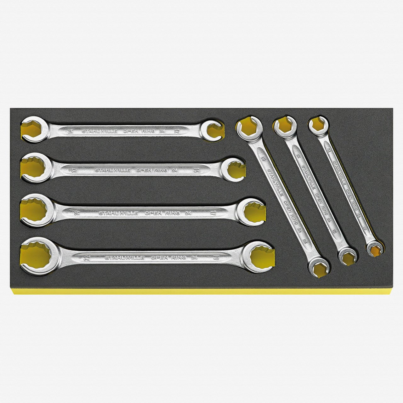 Stahlwille TCS 24/7, Metric Double Flare Nut Wrench Set, 8 - 22 mm, 7 PIeces in TCS Inlay - ST96838758 - KC Tool