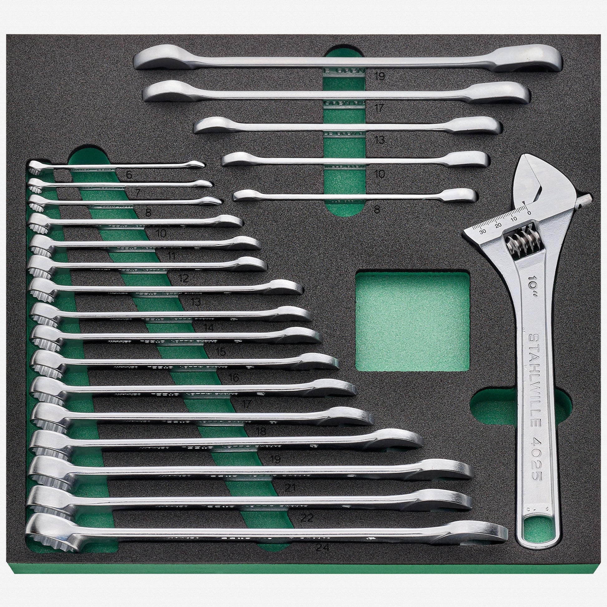 Stahlwille TCS 4 821/22 Metric Wrench Set in Foam Inlay, 6 - 24 mm, 22 Pieces - ST96830267 - KC Tool