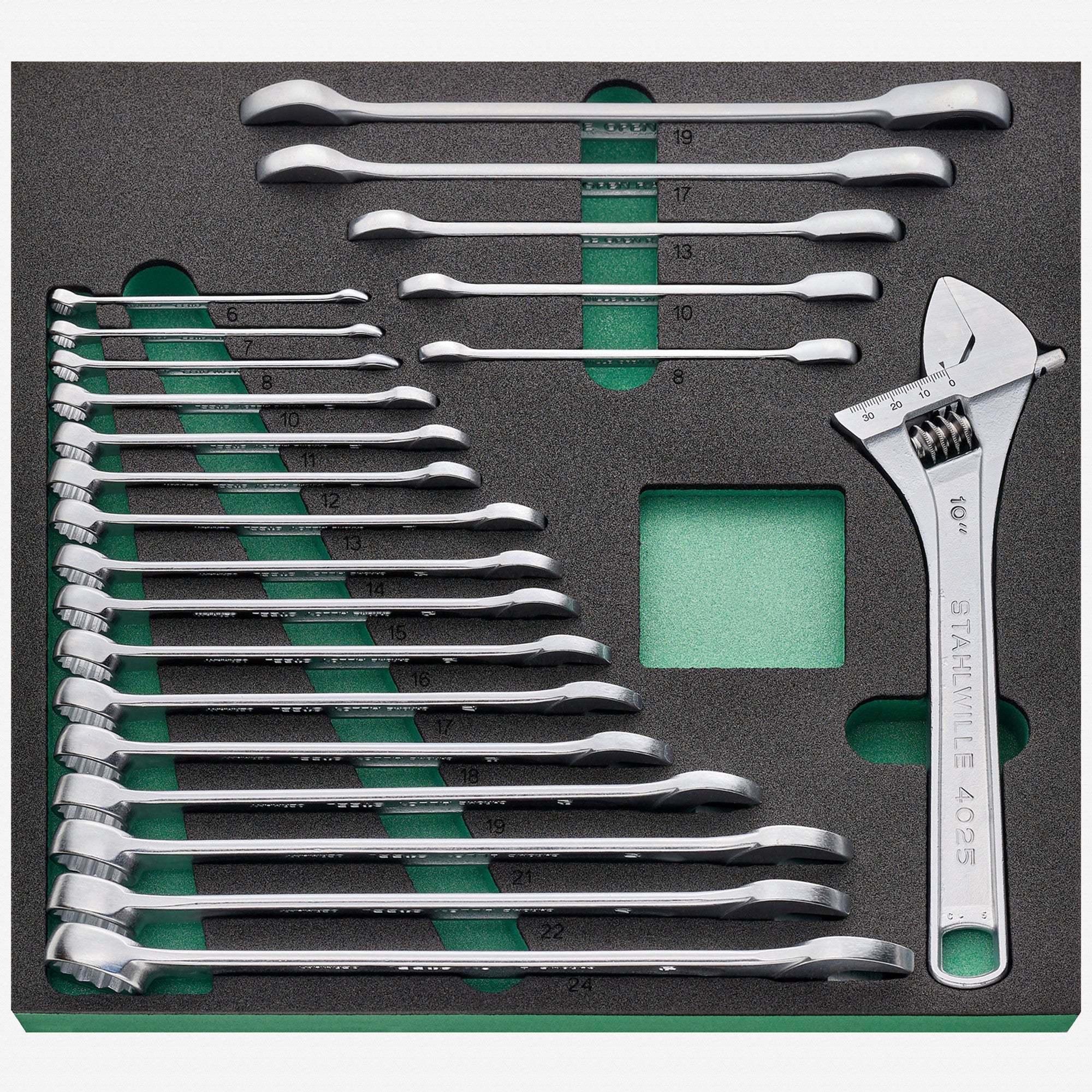 Stahlwille TCS 4 821/22 Metric Wrench Set in Foam Inlay, 6 - 24 mm, 22 Pieces - ST96830267 - KC Tool
