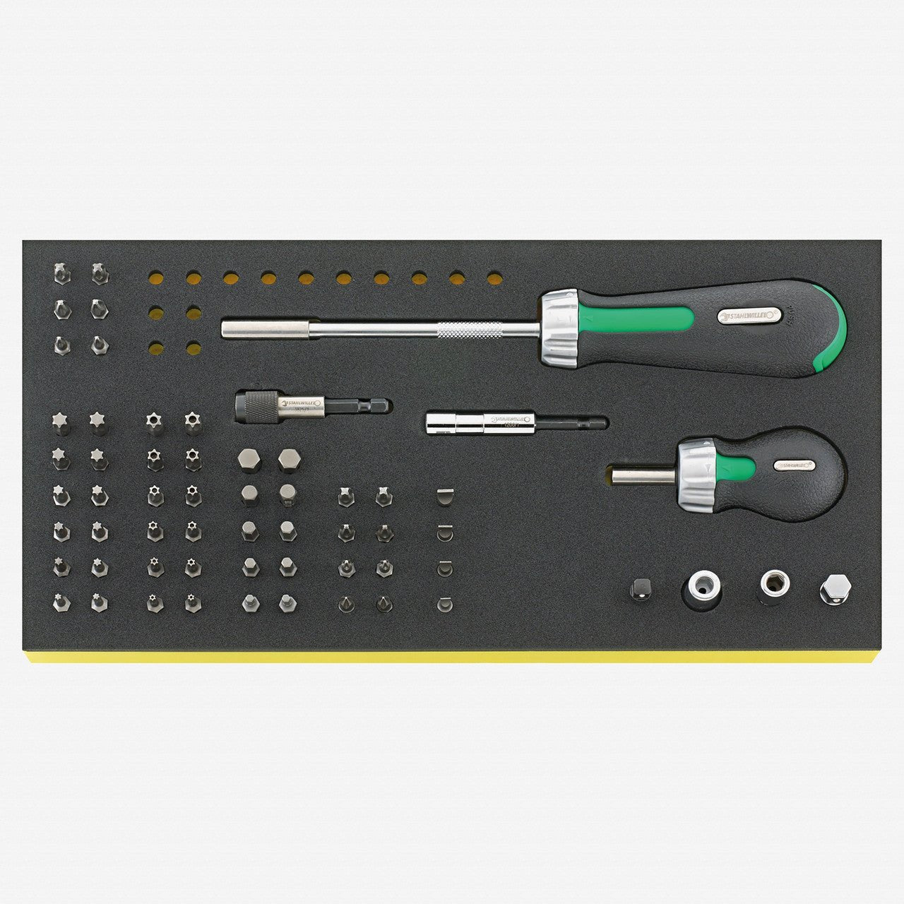 Stahlwille TCS 4008/8/52 Ratcheting Bit Driver Set in TCS Inlay, 60 Pieces - ST96838773 - KC Tool