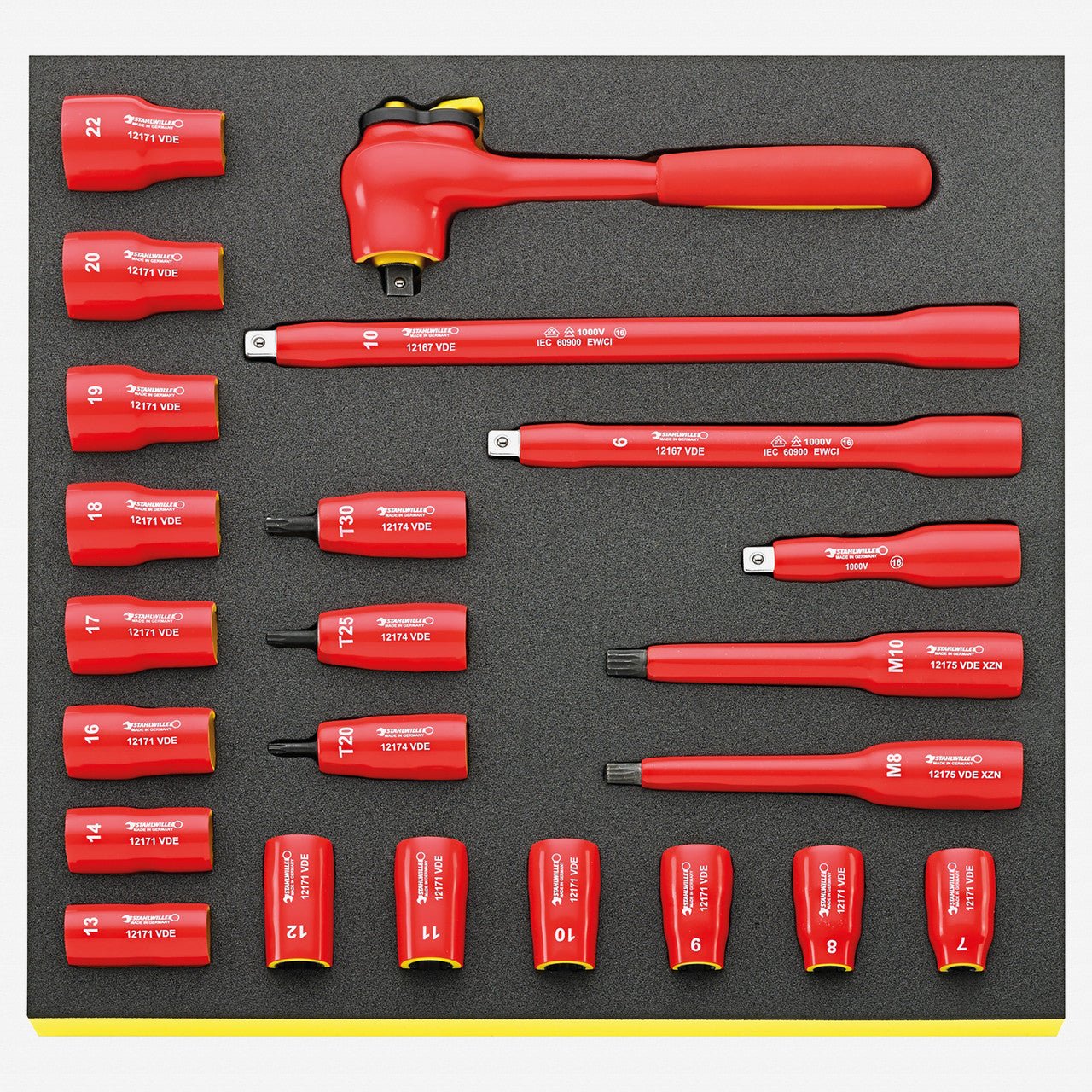Stahlwille TCS 45/17/6 3/8" Metric VDE Insulated Socket Set in TCS Inlay - ST96830041 - KC Tool