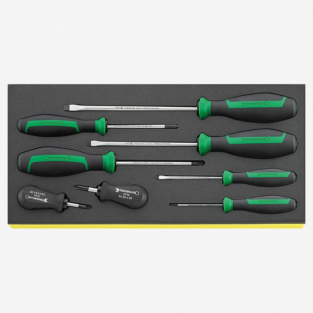 Stahlwille TCS 4620 - 4734/8 DRALL+ Slotted and Phillips Screwdrivers Set in TCS Inlay, 8 Pieces - ST96838769 - KC Tool