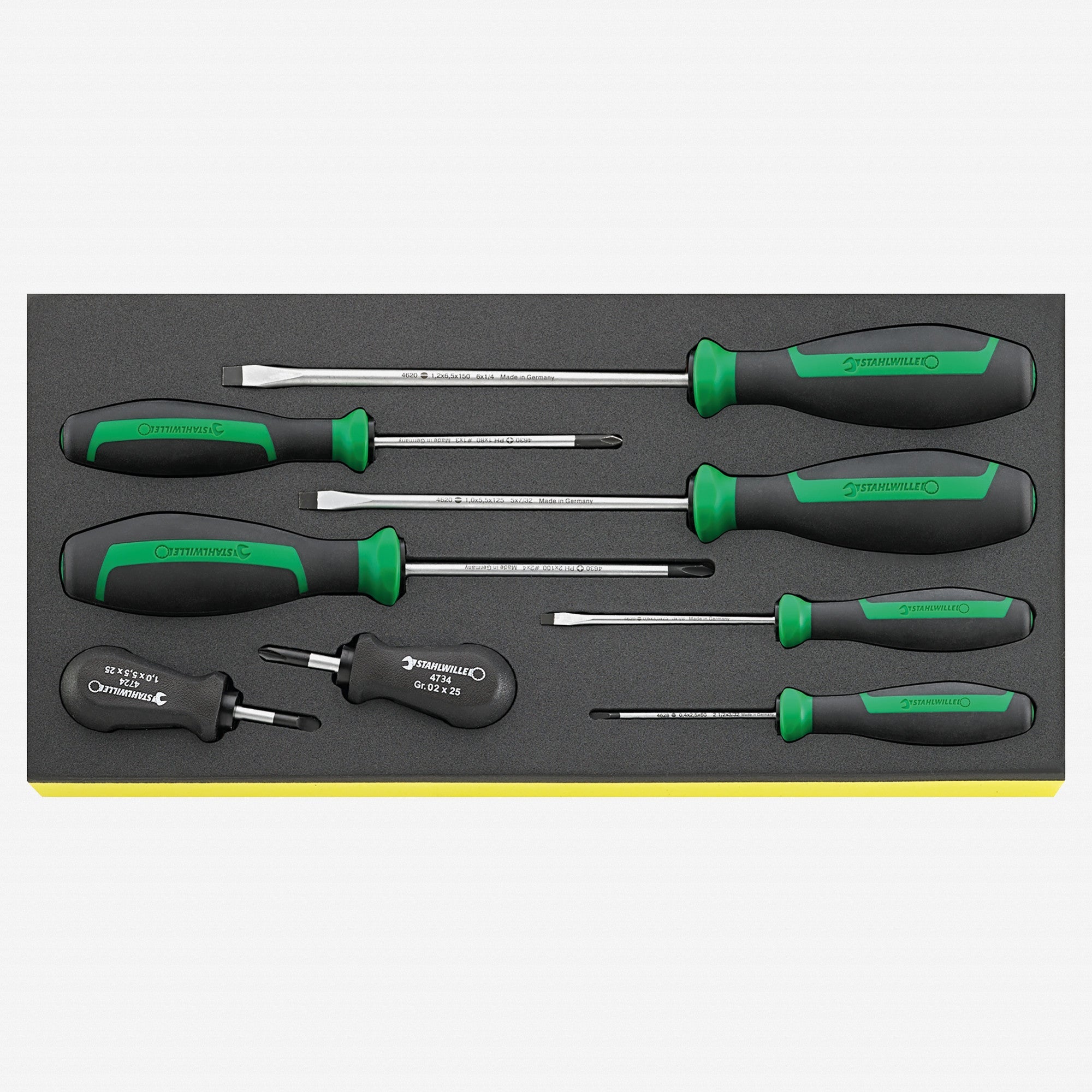 Stahlwille TCS 4620-4734/8 DRALL+ Slotted and Phillips Screwdrivers Set in TCS Inlay, 8 Pieces - ST96838769 - KC Tool