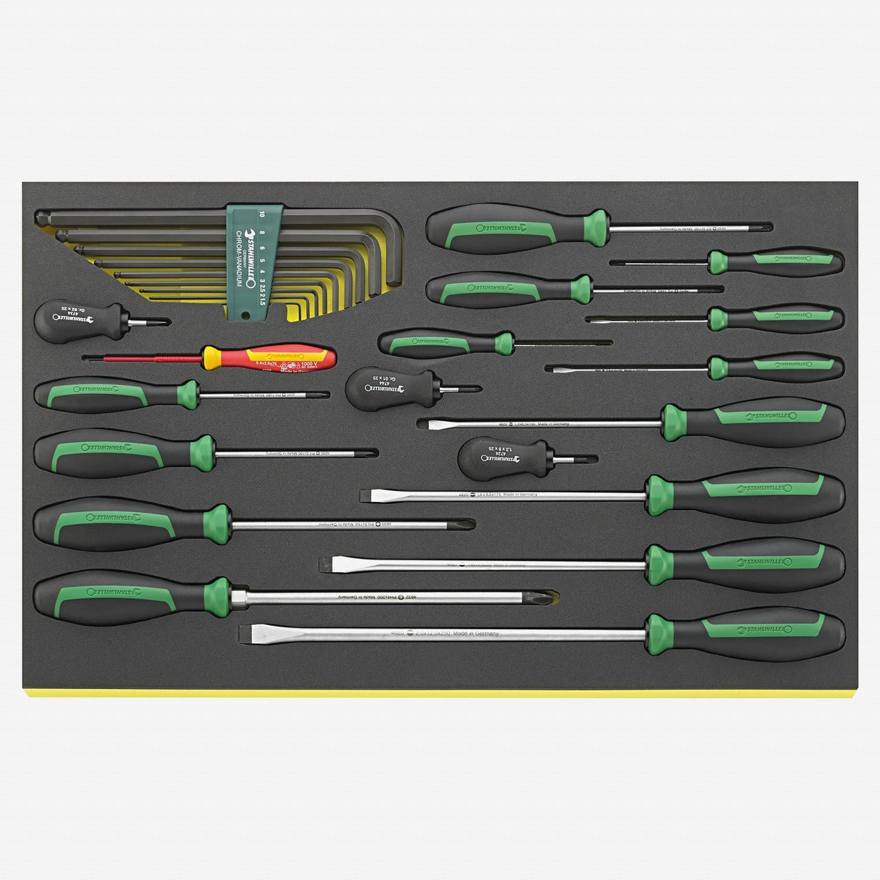 Stahlwille TCS 4620/4660VDE+10767 DRALL+ Screwdrivers and L - keys in TCS Inlay, 27 Pieces - ST96831168 - KC Tool