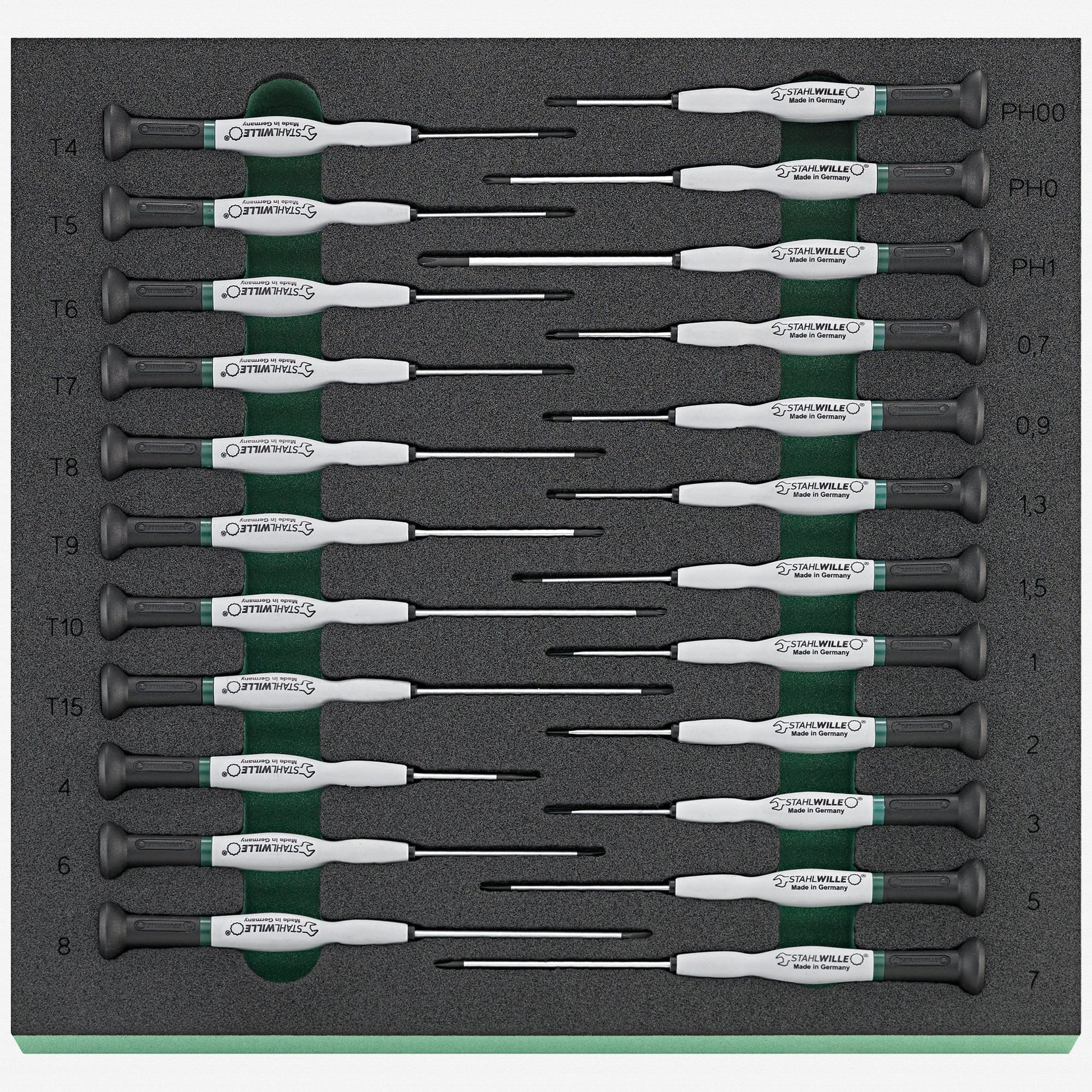 Stahlwille TCS 4751-4754/8/3/4/8 SL/PH/TX Precision Screwdriver Set in TCS Inlay, 23 Pieces - ST96830293 - KC Tool