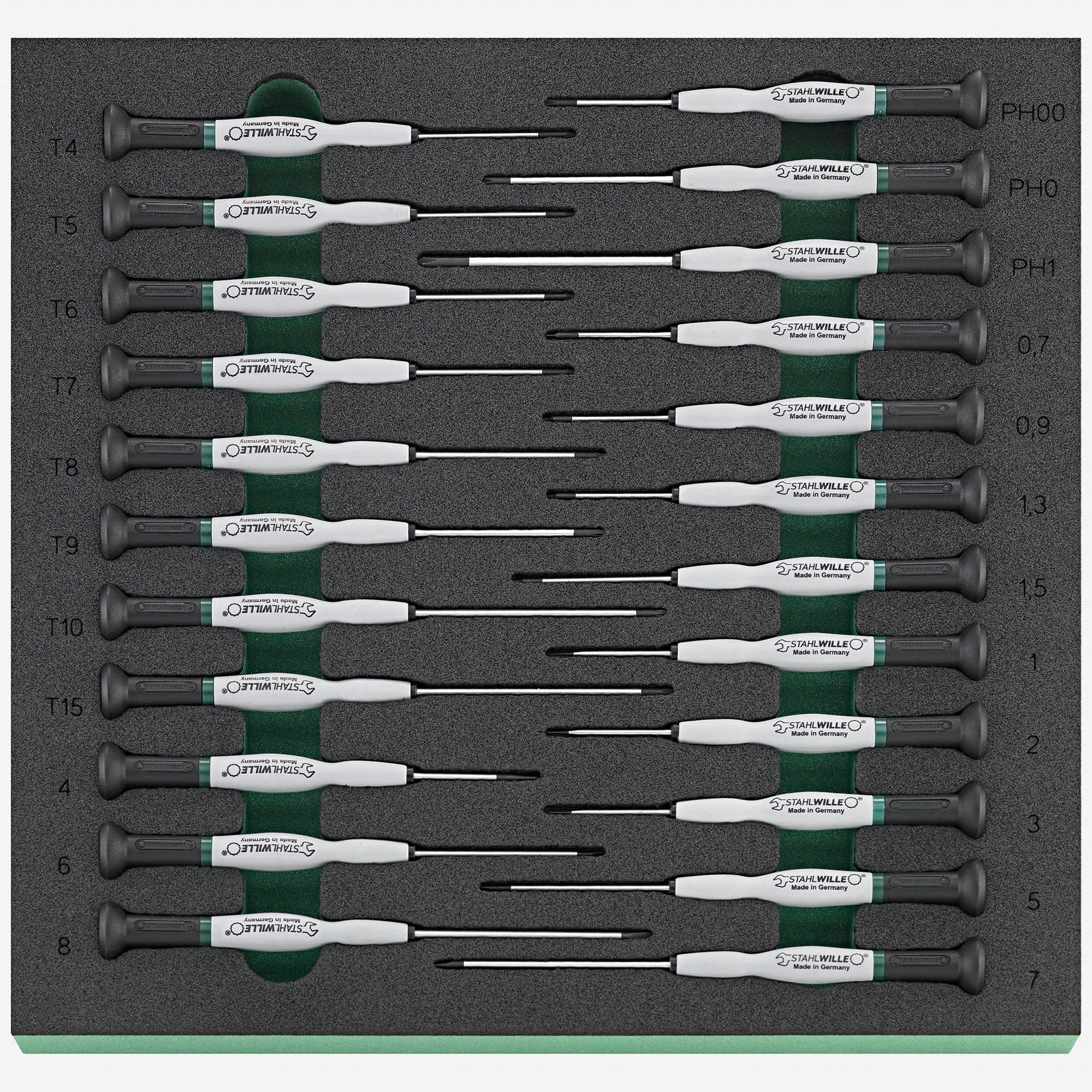 Stahlwille TCS 4751-4754/8/3/4/8 SL/PH/TX Precision Screwdriver Set in TCS Inlay, 23 Pieces - ST96830293 - KC Tool