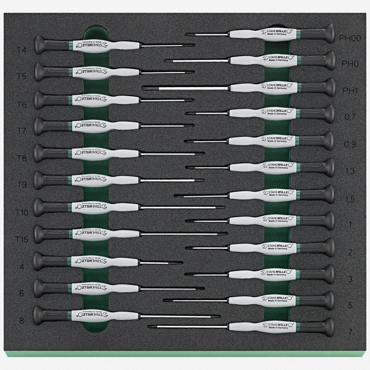 Stahlwille TCS 4751 - 4754/8/3/4/8 SL/PH/TX Precision Screwdriver Set in TCS Inlay, 23 Pieces - ST96830293 - KC Tool