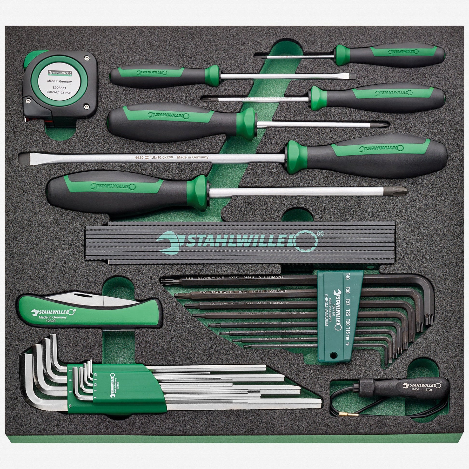 Stahlwille TCS 5 821/27 Screwdriver and L-key Set in Foam Tray, 28 Pieces - ST96830268 - KC Tool
