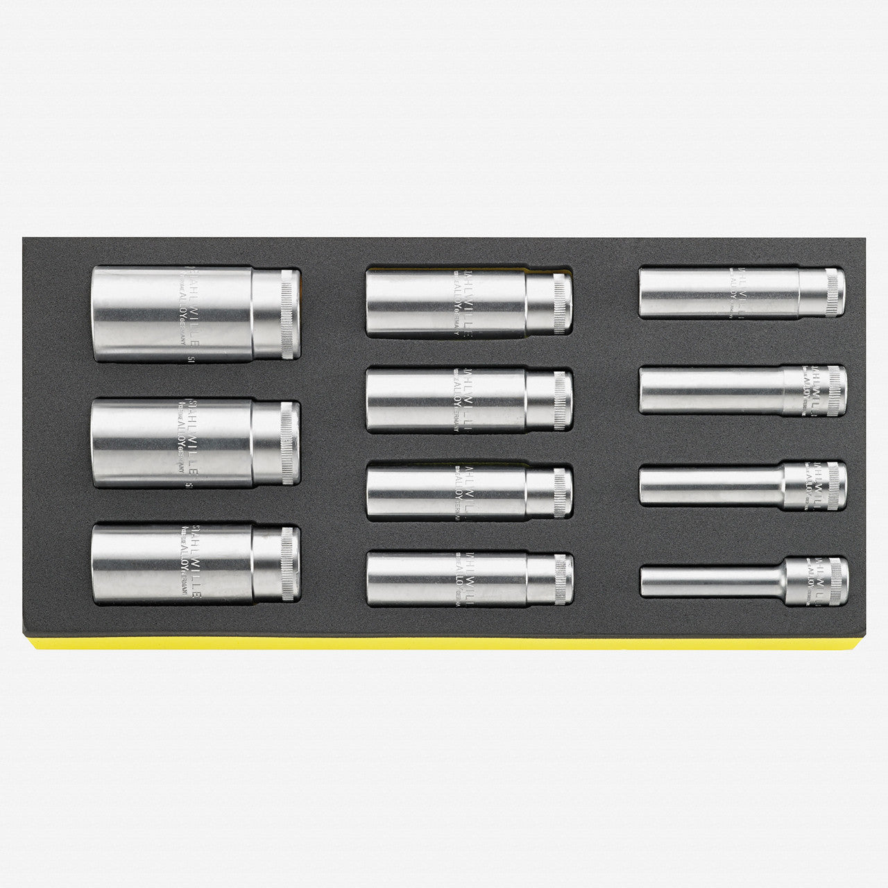 Stahlwille TCS 51/11 1/2" Metric Deep Sockets in TCS Inlay, 11 Pieces - ST96838776 - KC Tool