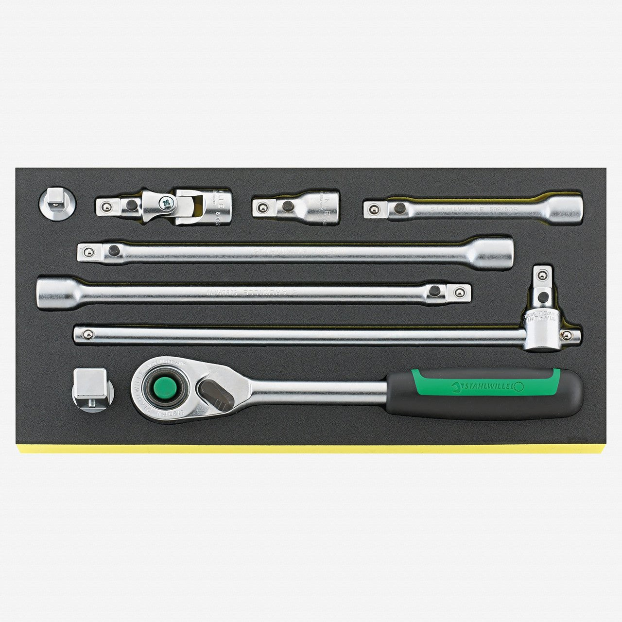 Stahlwille TCS 512/9 QR 1/2" Ratchet Set with Accessories, 9 Pieces - ST96830363 - KC Tool
