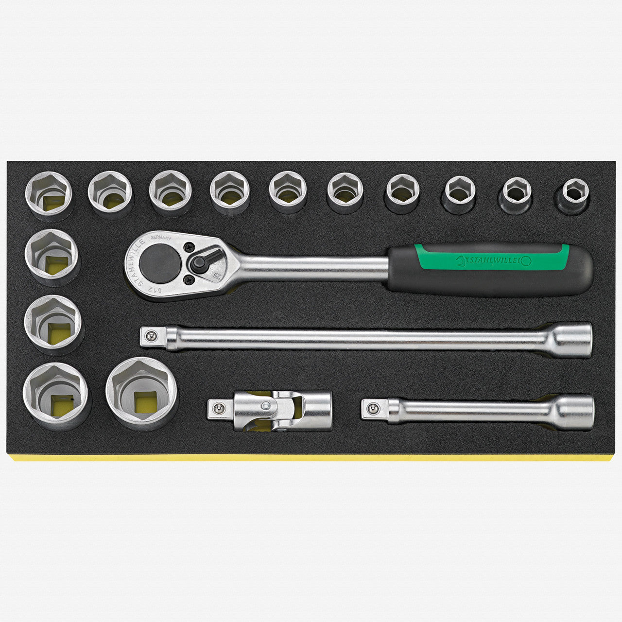 Stahlwille TCS 52/14/4 1/2" Metric Socket Set in TCS Inlay, 18 Pieces - ST96838781 - KC Tool