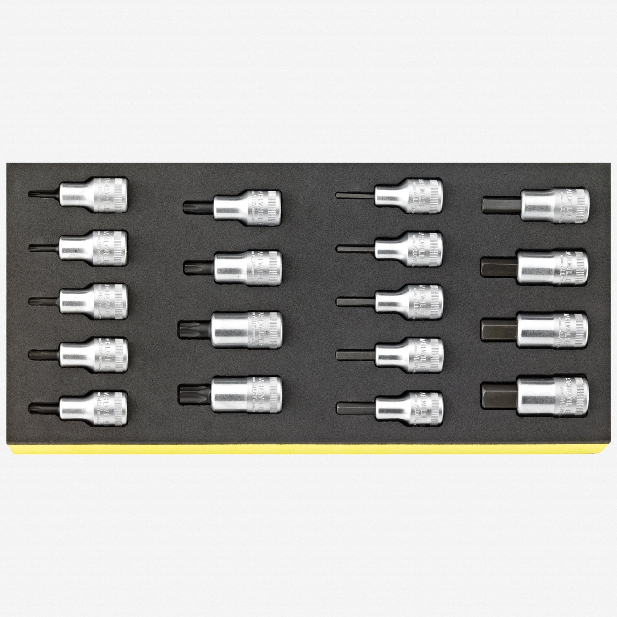 Stahlwille TCS 54/54TX/18 1/2" TORX® and Metric Hex Bit Sockets in TCS Inlay, 18 Pieces - ST96838782 - KC Tool