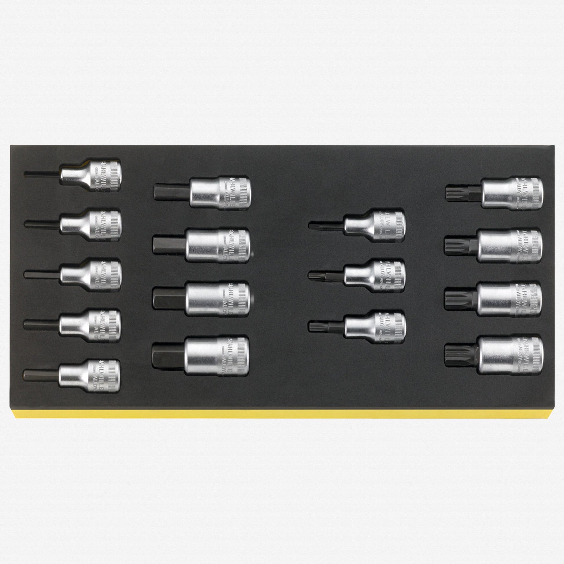 Stahlwille TCS 54/54X/16 1/2" TORX® and Metric Hex Bit Sockets in TCS Inlay, 16 Pieces - ST96838762 - KC Tool