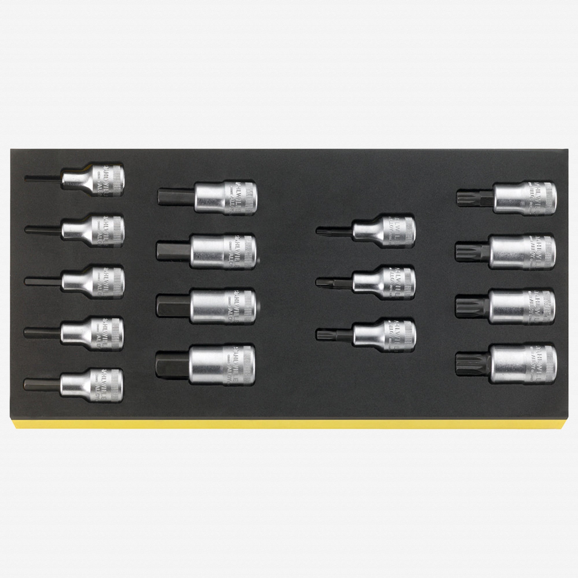 Stahlwille TCS 54/54X/16 1/2" TORX® and Metric Hex Bit Sockets in TCS Inlay, 16 Pieces - ST96838762 - KC Tool