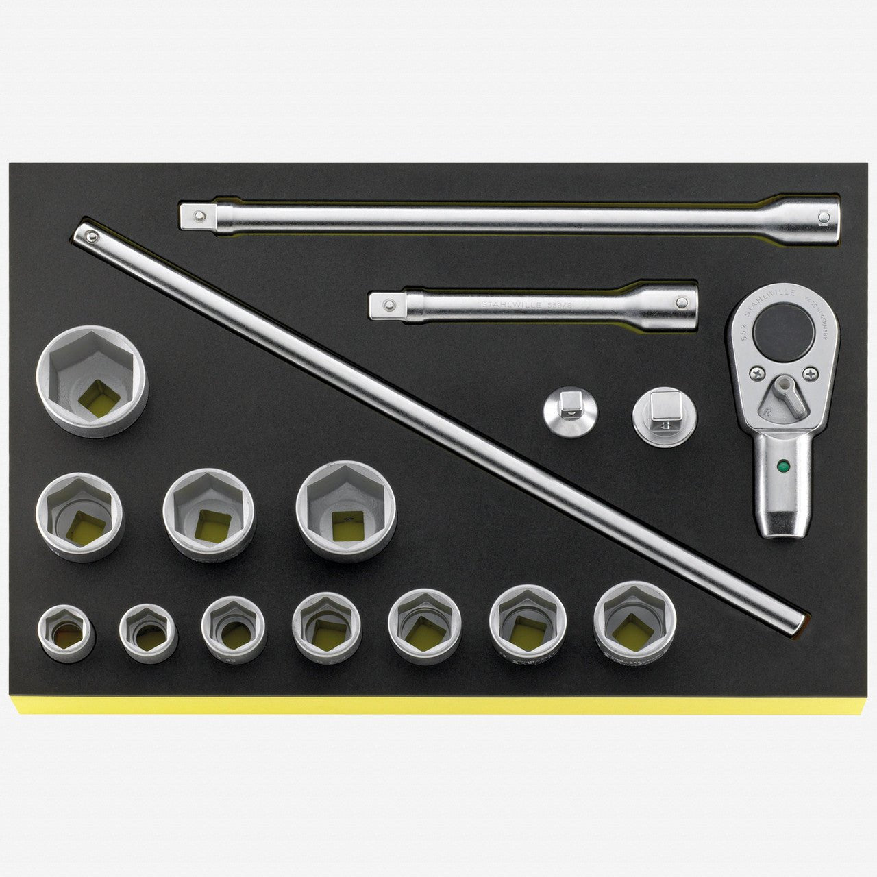 Stahlwille TCS 55/11/6 3/4" Metric Socket Set in TCS Inlay, 17 Pieces - ST96830221 - KC Tool