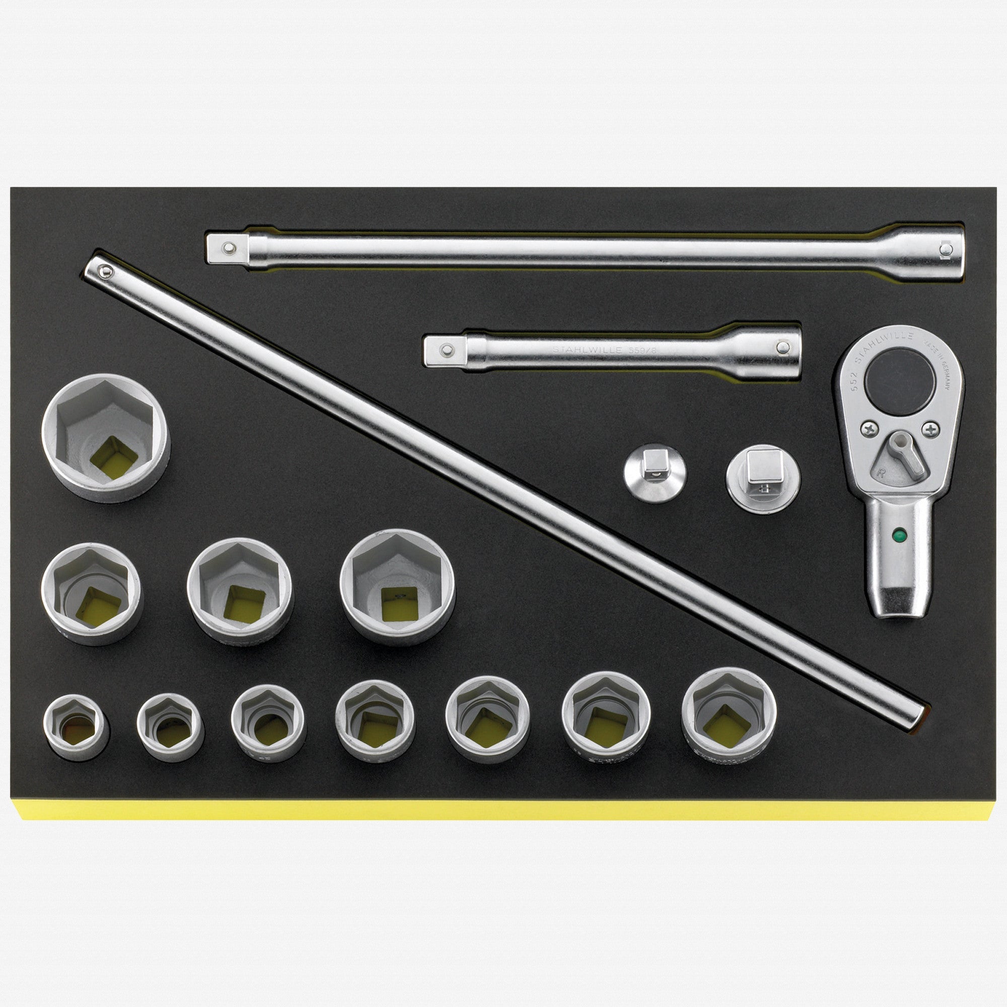 Stahlwille TCS 55/11/6 3/4" Metric Socket Set in TCS Inlay, 17 Pieces - ST96830221 - KC Tool