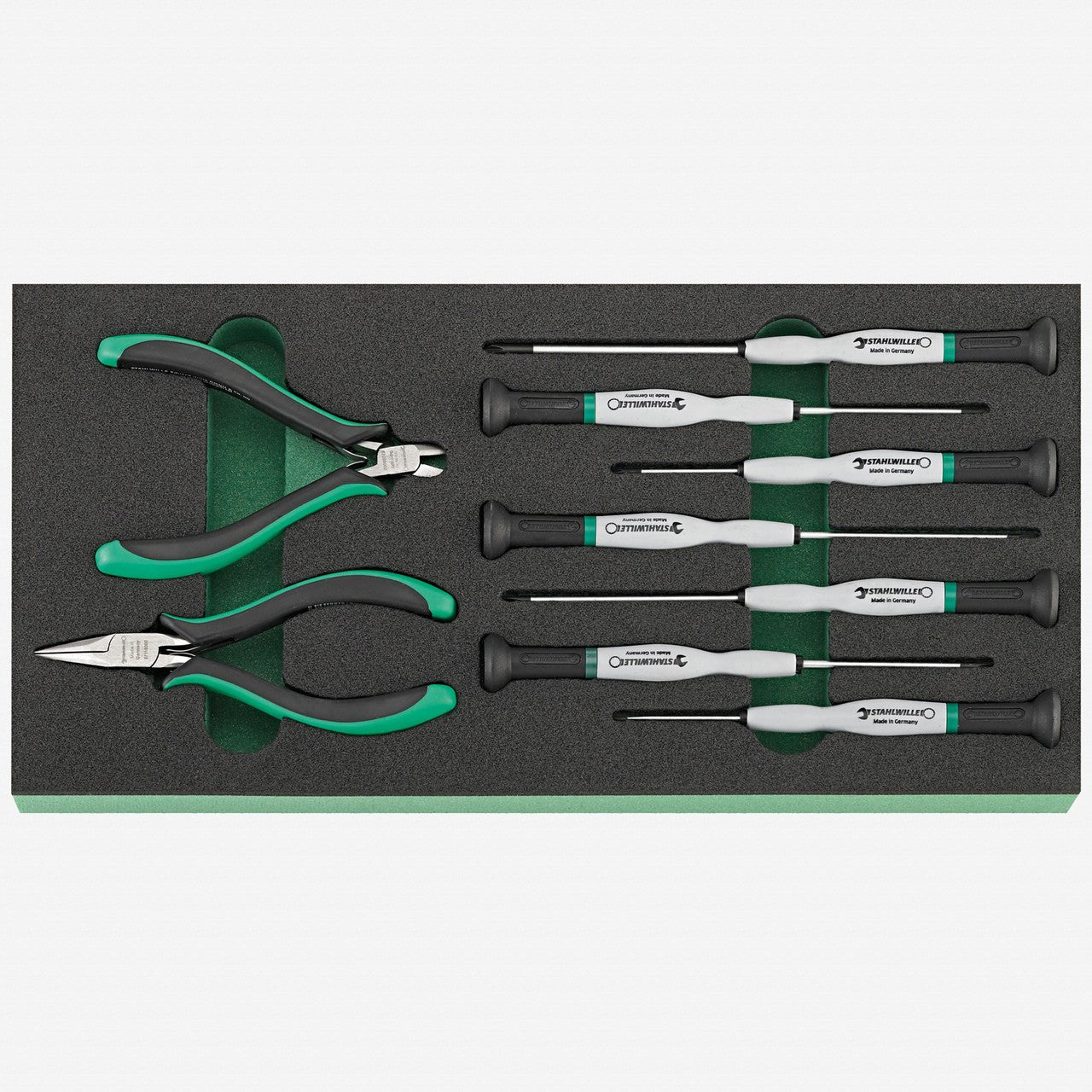Stahlwille TCS 7 821/9 Electronics Screwdriver and Pliers Set in Foam Inlay, 10 Pieces - ST96830270 - KC Tool