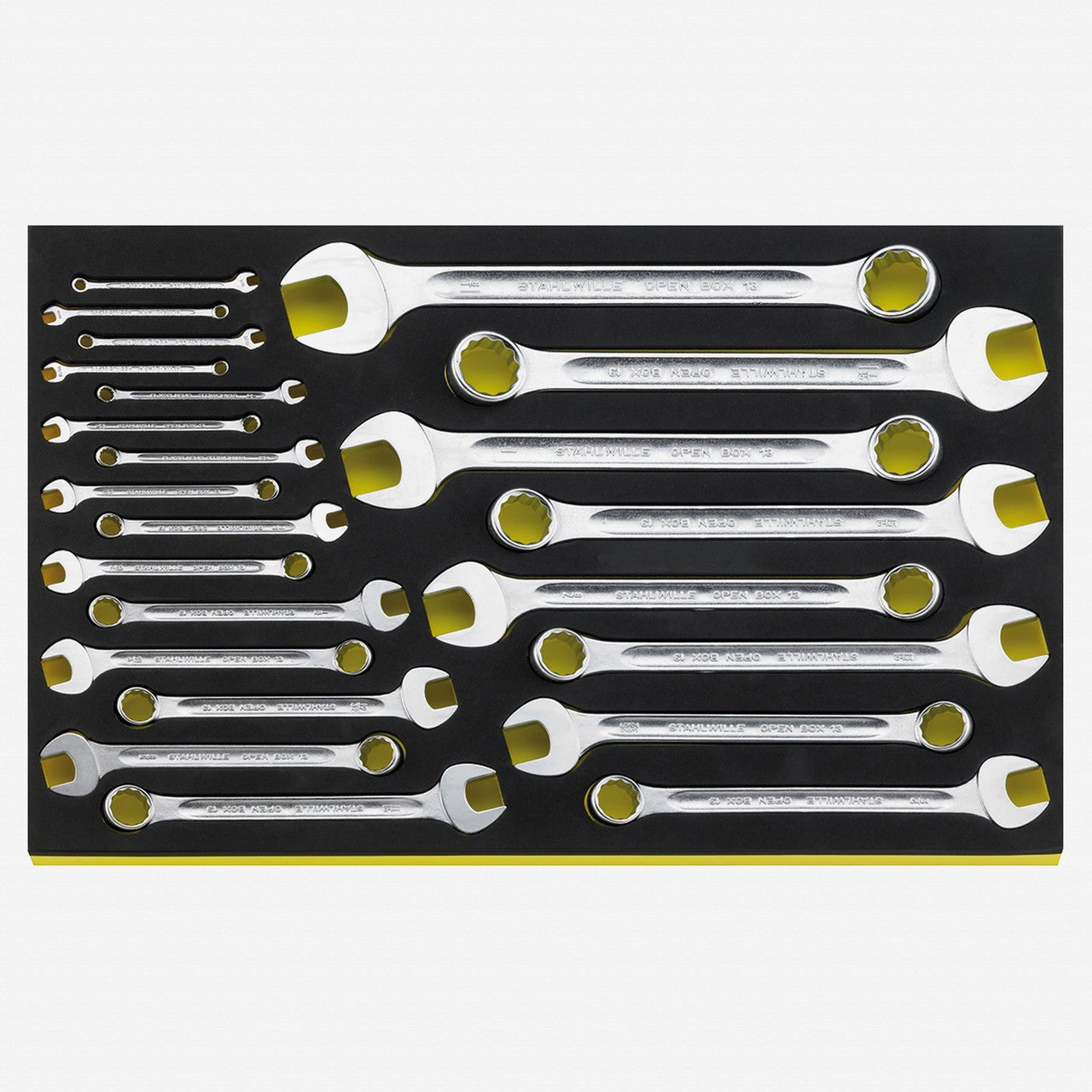 Stahlwille TCS OPEN BOX 13a/23 Combination Wrench Set in TCS Inlay, SAE, 3/16" - 1 1/8", 23 Pieces - ST96830885 - KC Tool